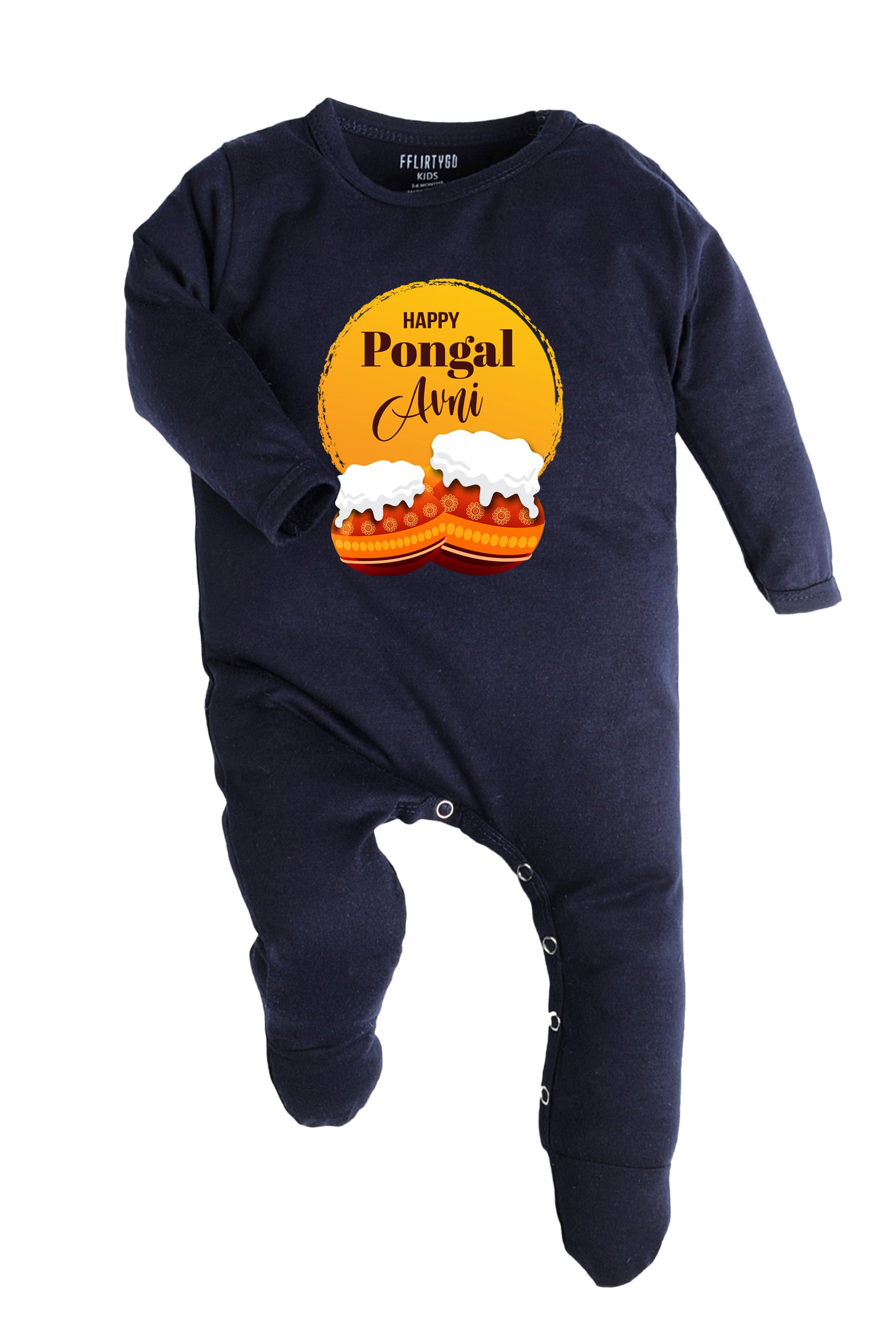 Happy Pongal Surya Baby Romper | Onesies w/Custom Name