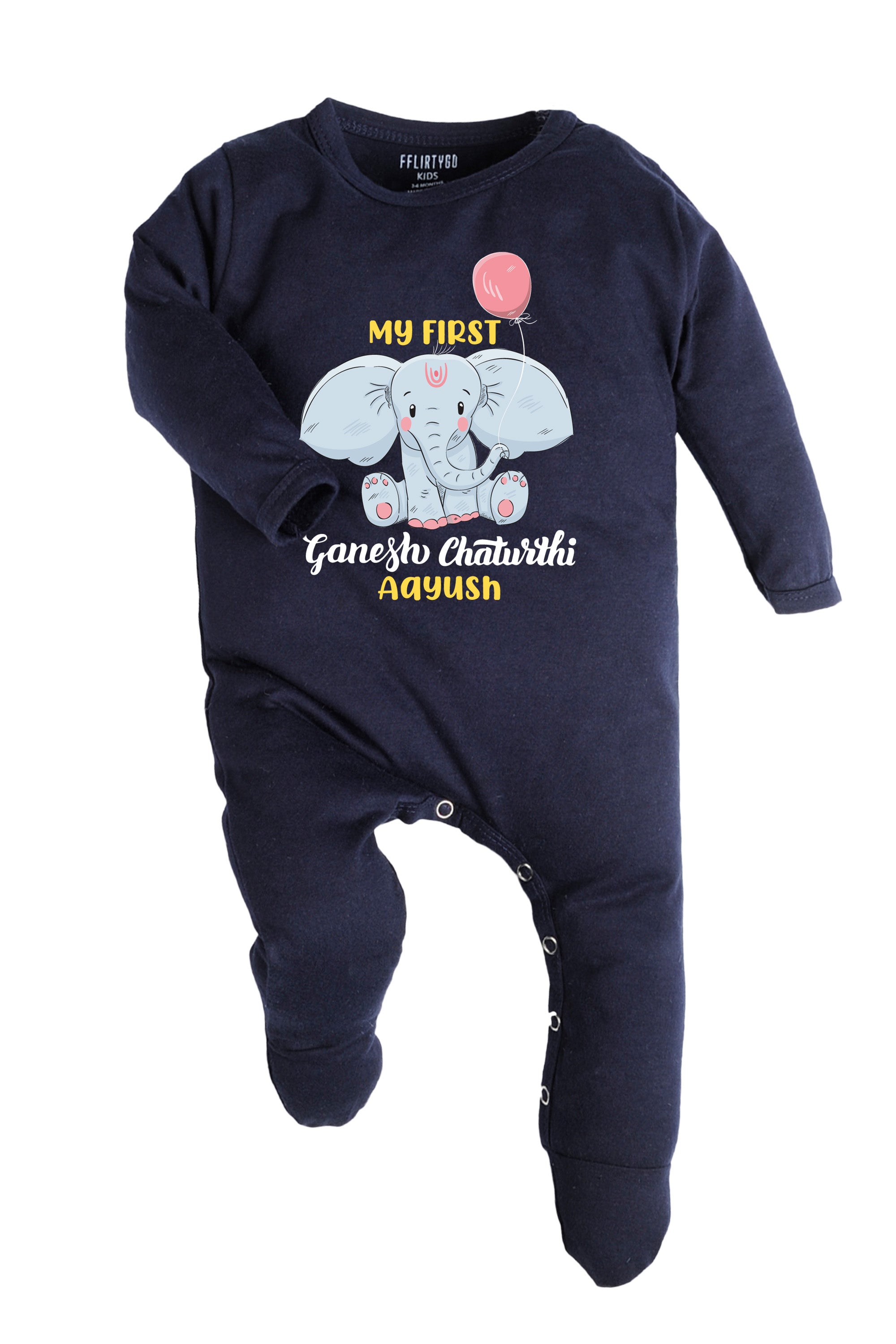 My First Ganesh Chaturthi Baby Romper | Onesies w/ Custom Name