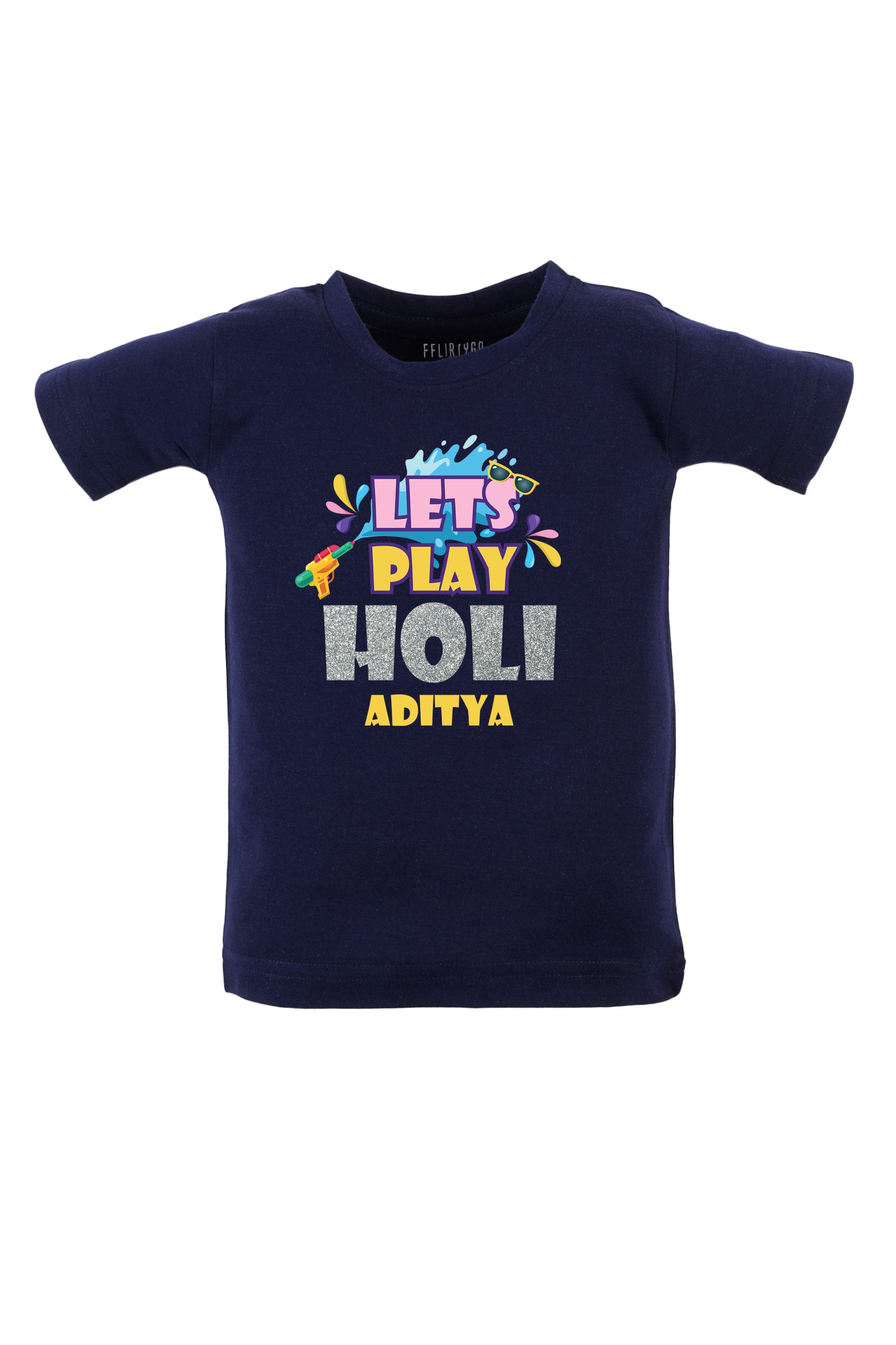 Let's Play Holi Kids T Shirt w/ Custom Name