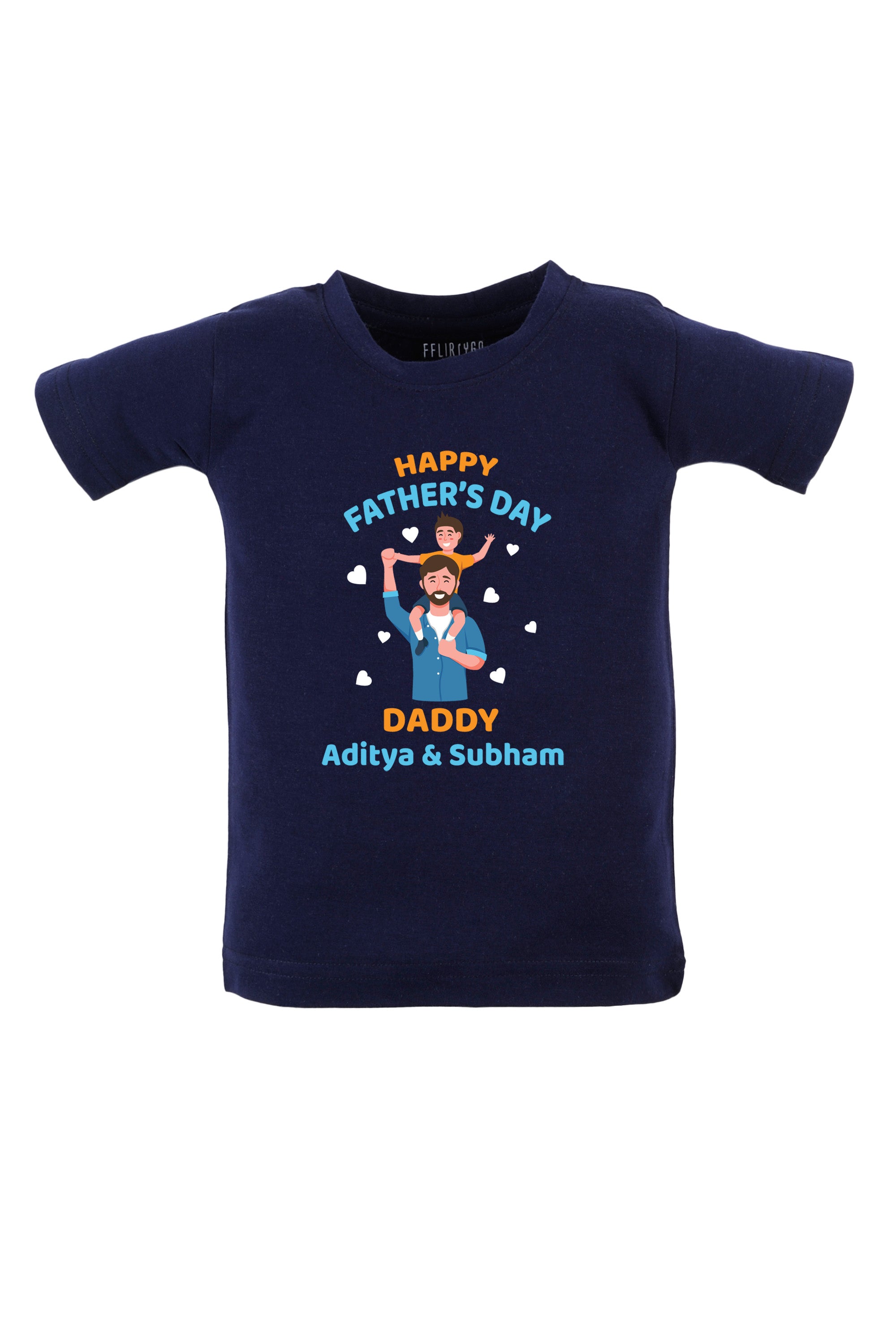 Happy Father's Day Daddy Kids Tshirt w/ Custom Name