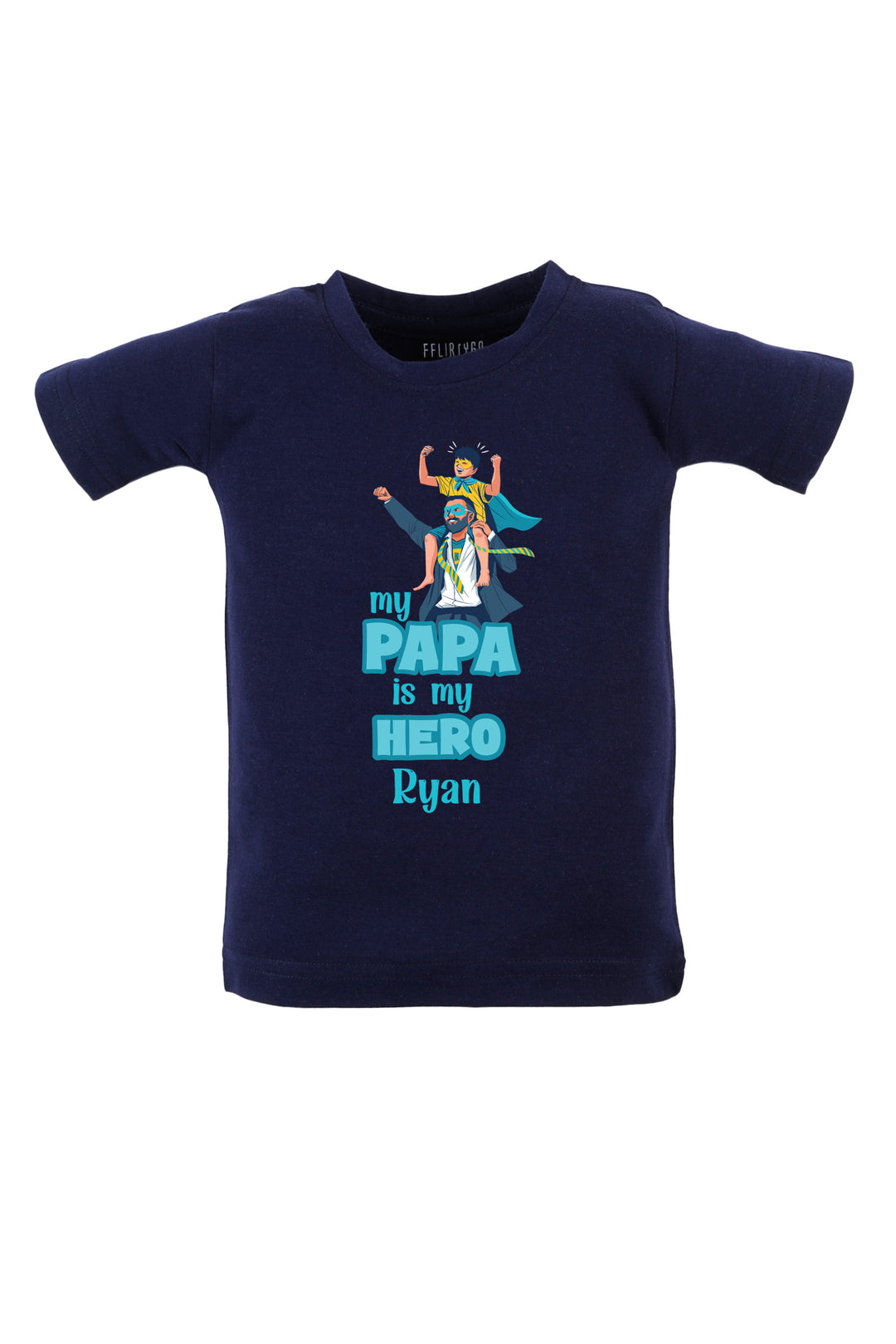 My Papa Is My hero Kids Tshirt w/ Custom Name