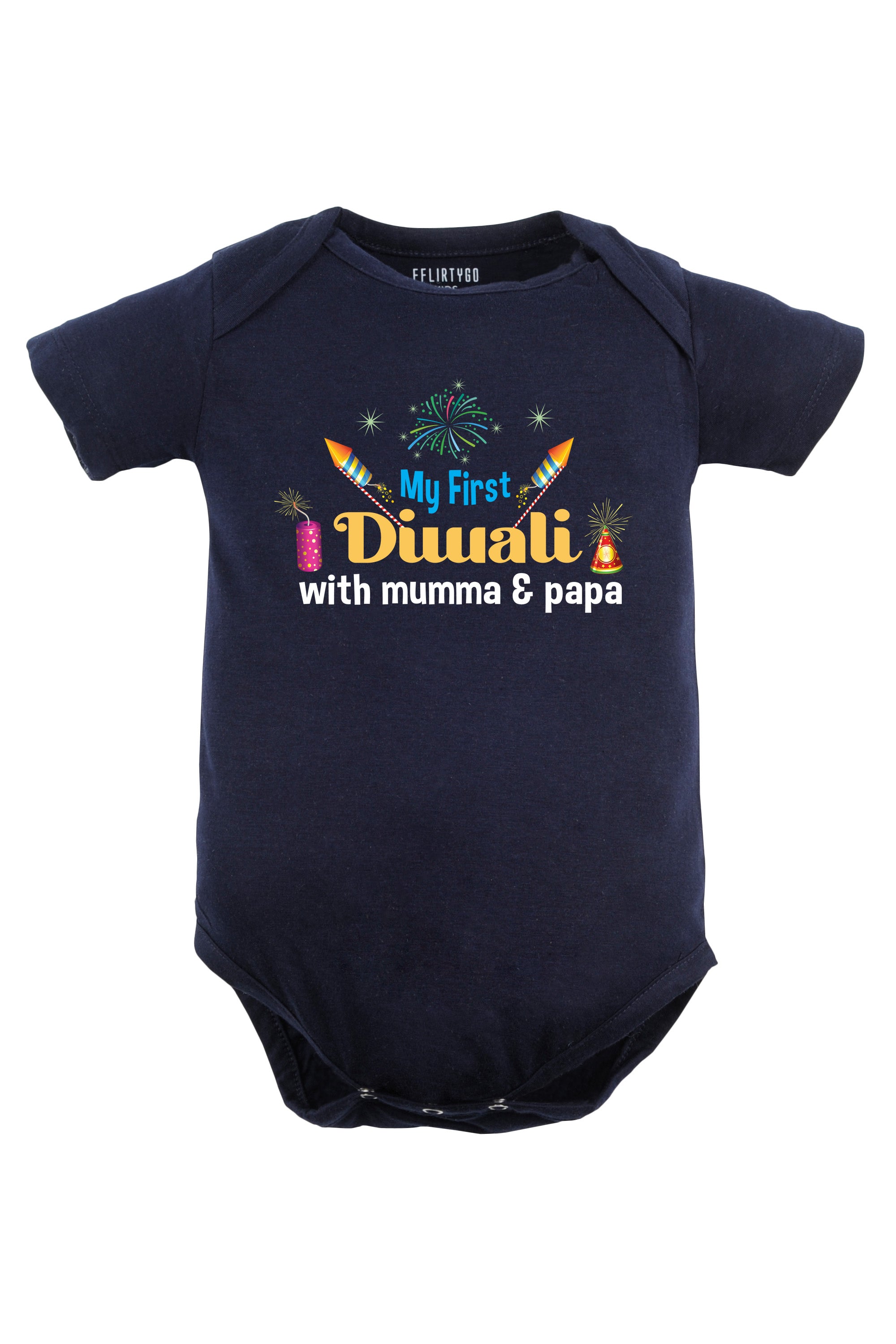 My First Diwali With Mumma & Papa Baby Romper | Onesies