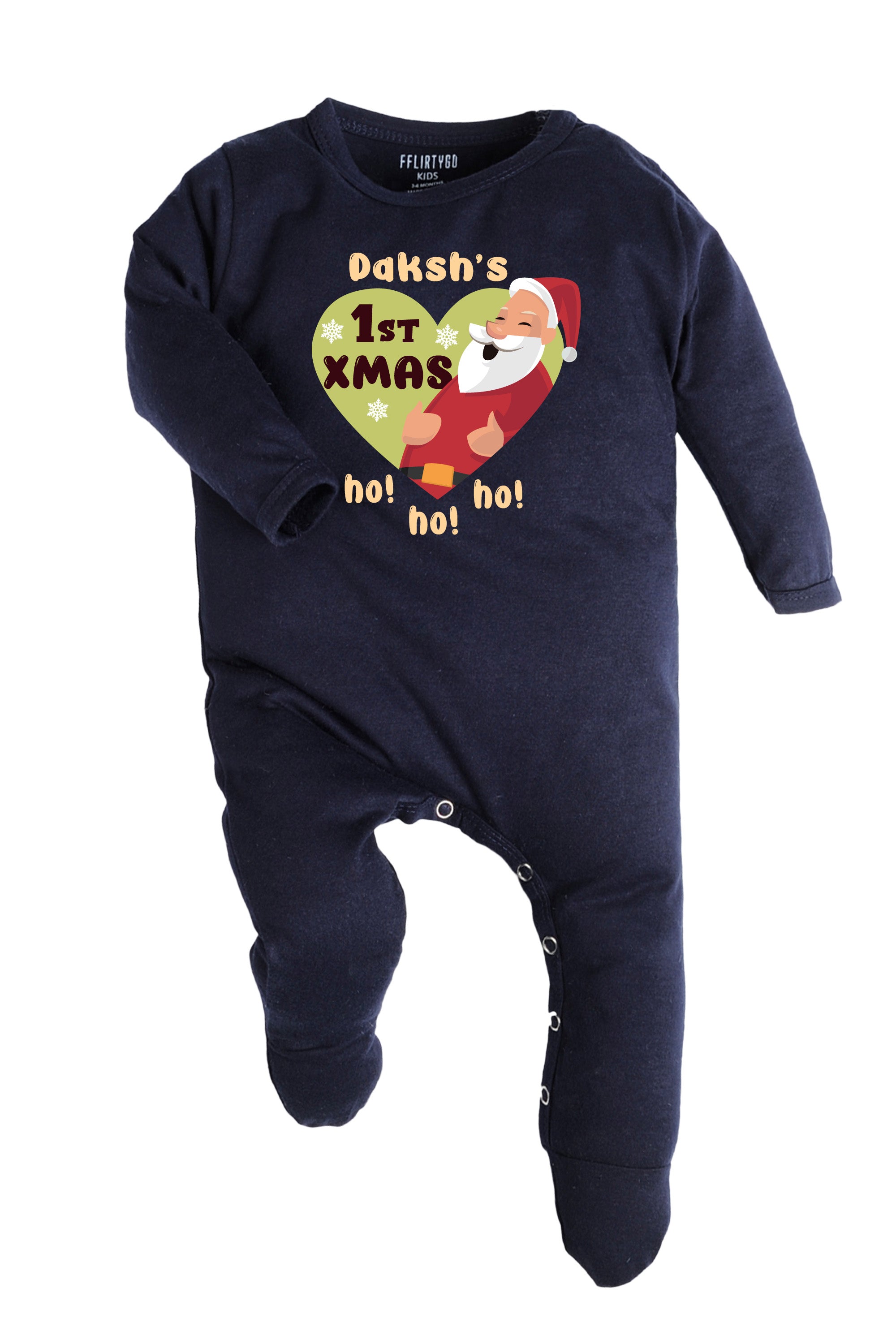 Ist Xmas ho ho ho Baby Romper | Onesies w/ Custom Name