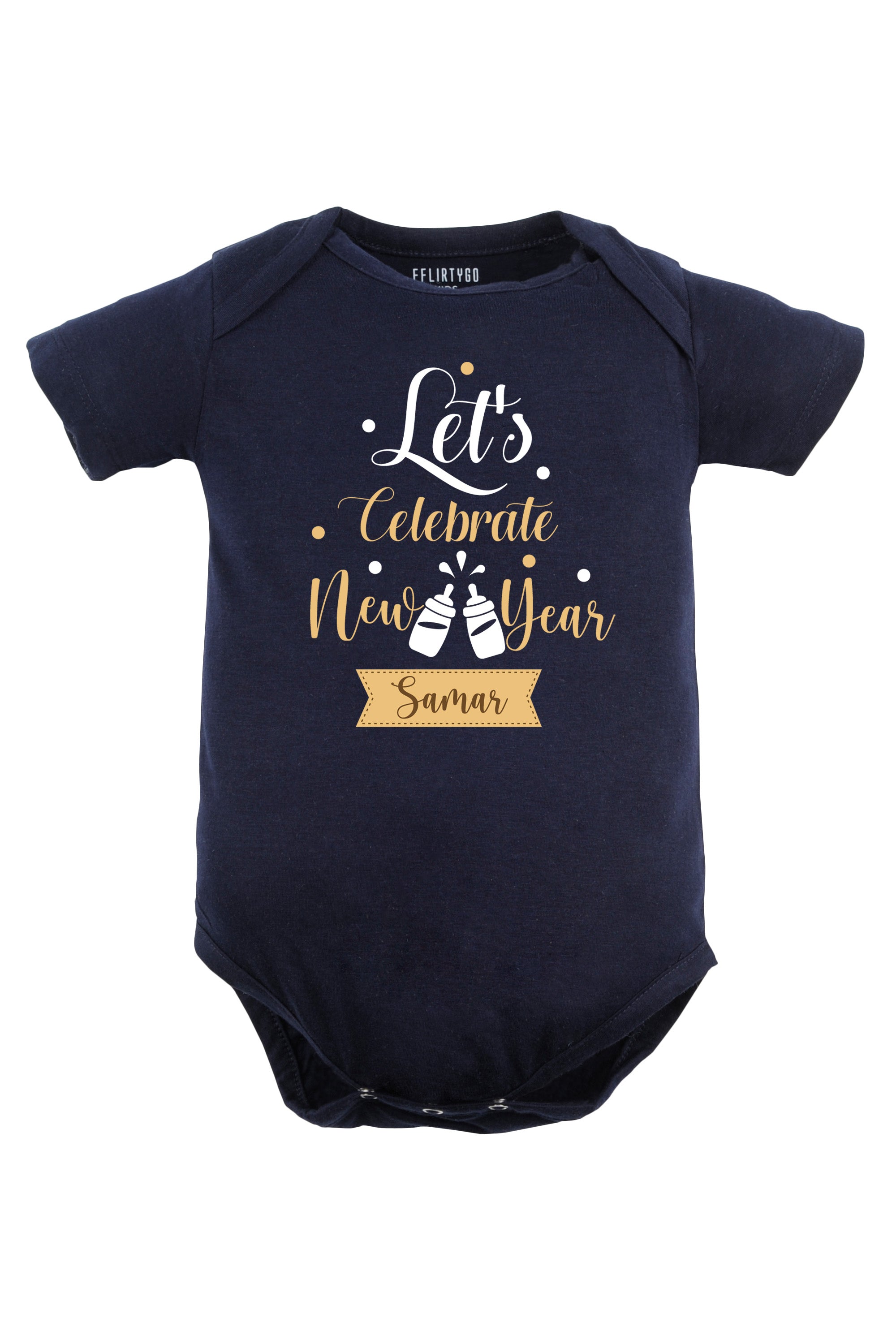 Let's Celebrate New Year Baby Romper | Onesies w/ Custom Name