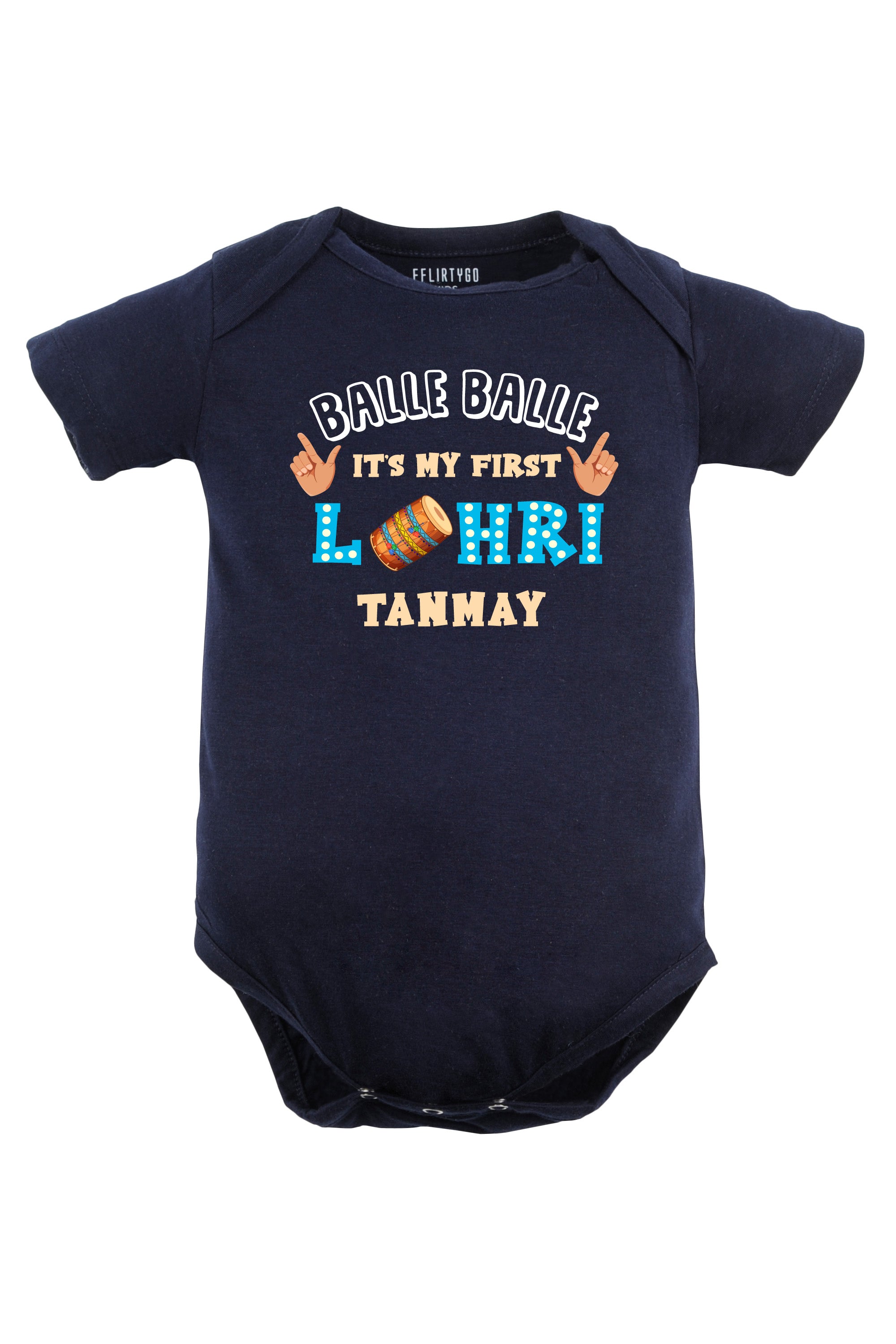 Balle Balle It's My First Lohri Baby Romper | Onesies w/ Custom Name