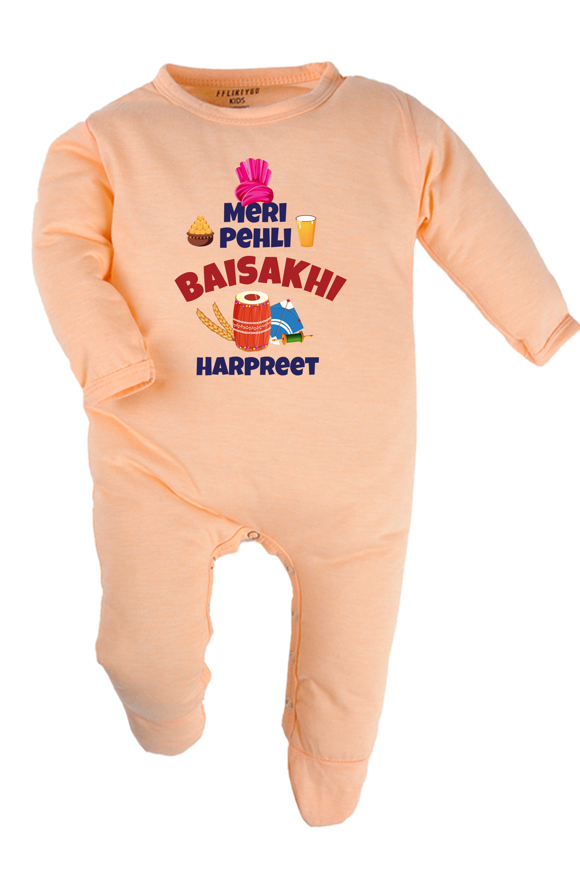 Meri Pehli Baisakhi Baby Romper | Onesies w/ Custom Name