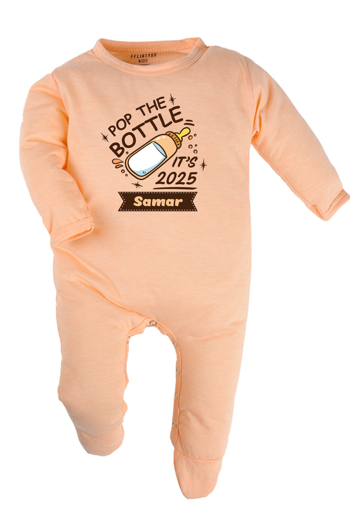 Pop The Bottles It's 2025 Baby Romper | Onesies w/ Custom Name