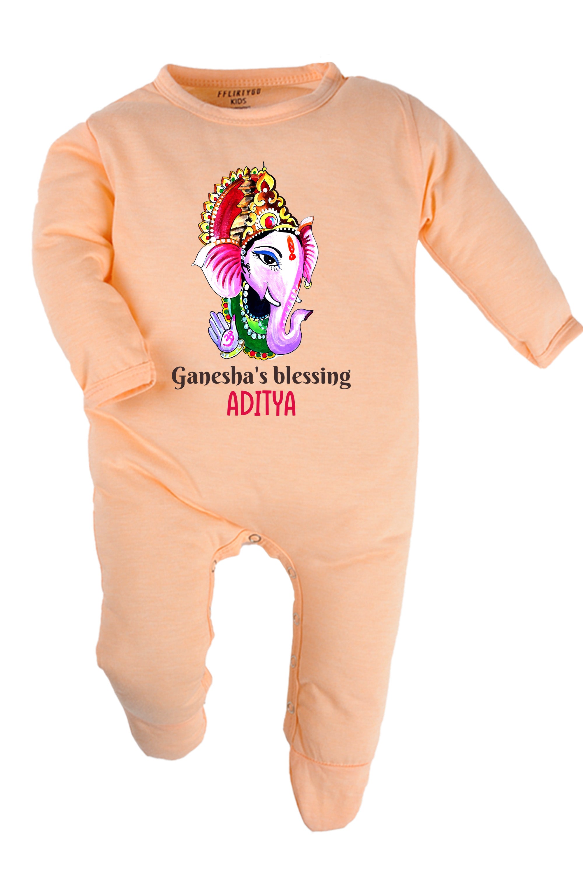 Ganesha's Blessing Baby Romper | Onesies w/ Custom Name