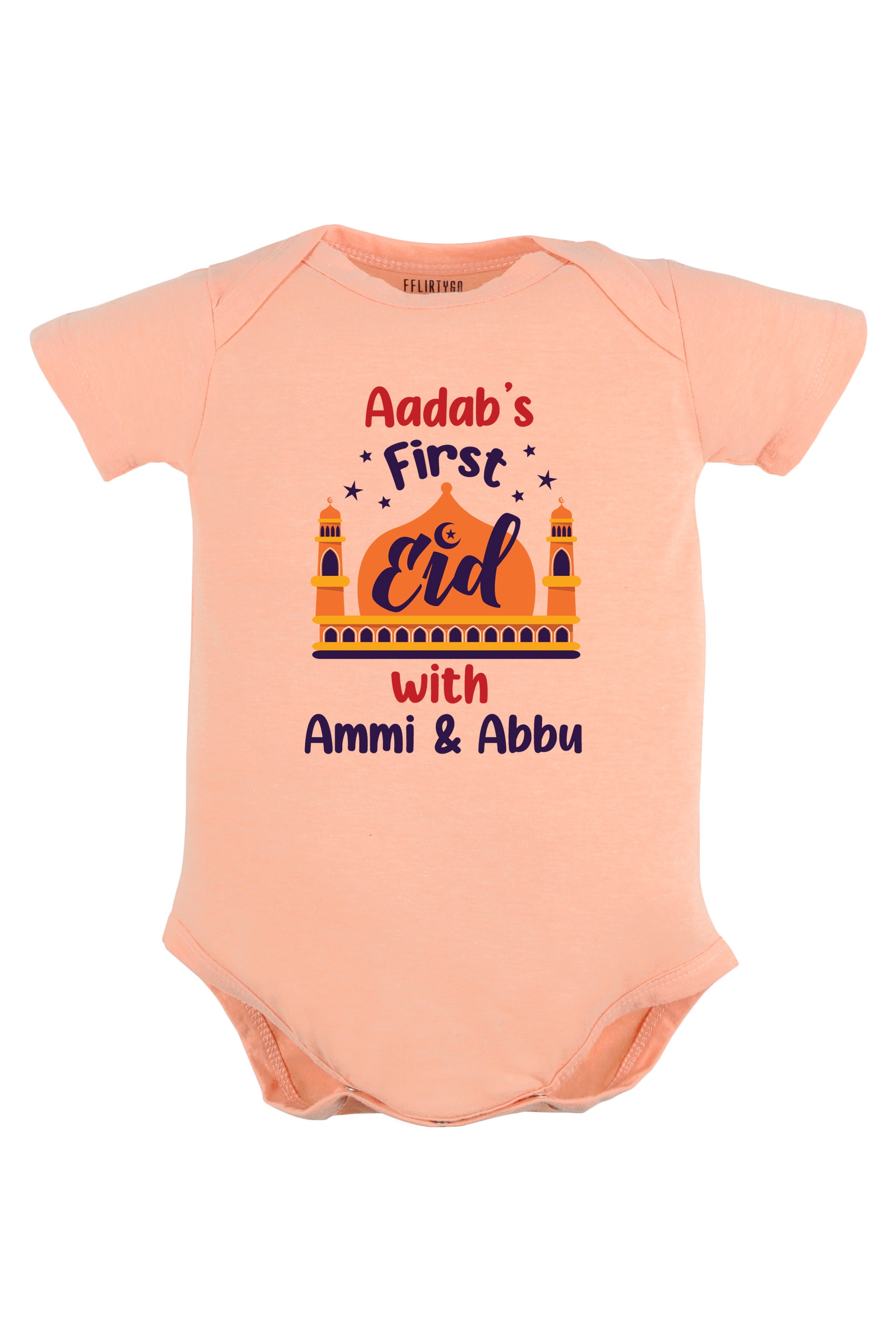 My First Eid with Ammi & Abbu Baby Romper | Onesies w/ Custom Name