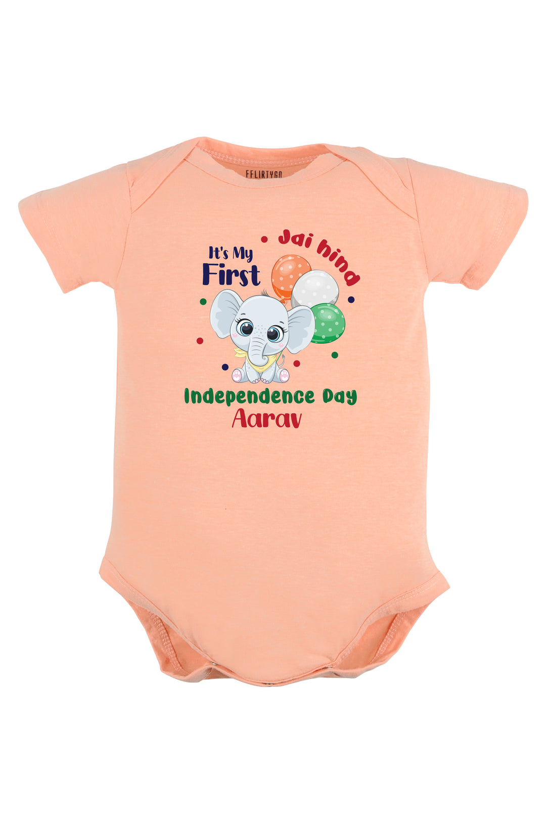 Jai Hind It's My First Independence Day Baby Romper | Onesies w/ Custom Name