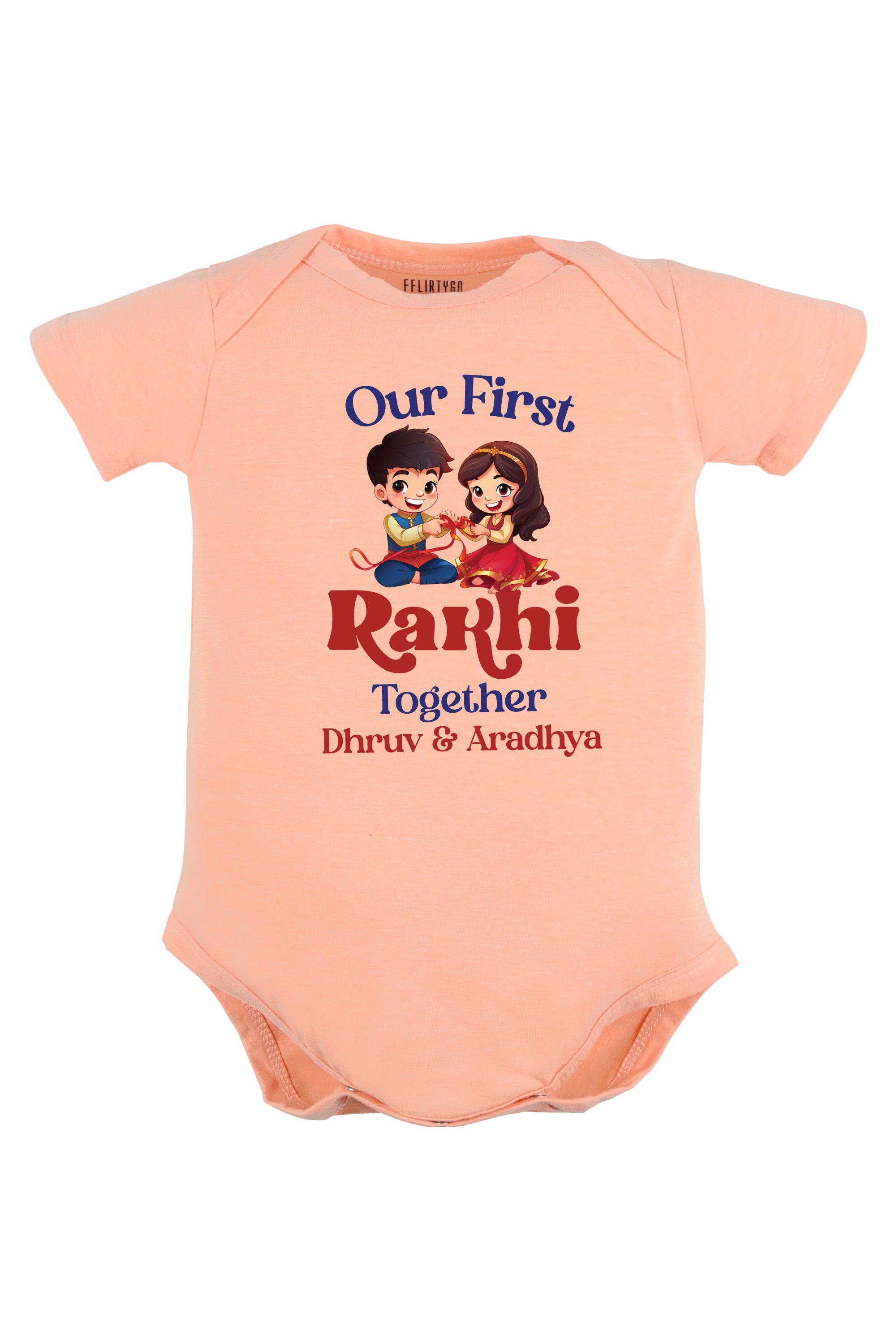 Our First Rakhi Together Baby Romper | Onesies w/ Custom Name