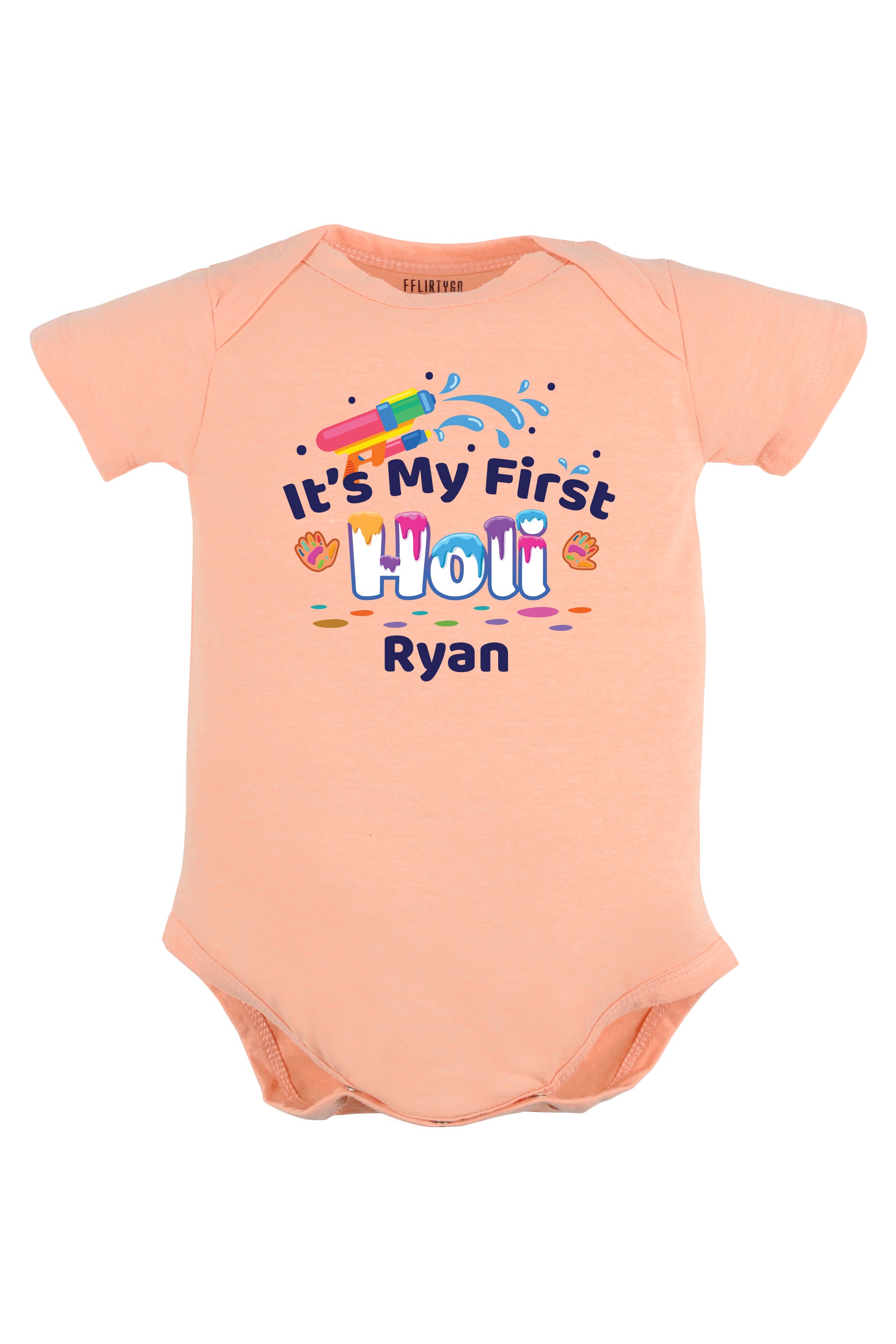 It's My First Holi Baby Romper | Onesies w/ Custom Name