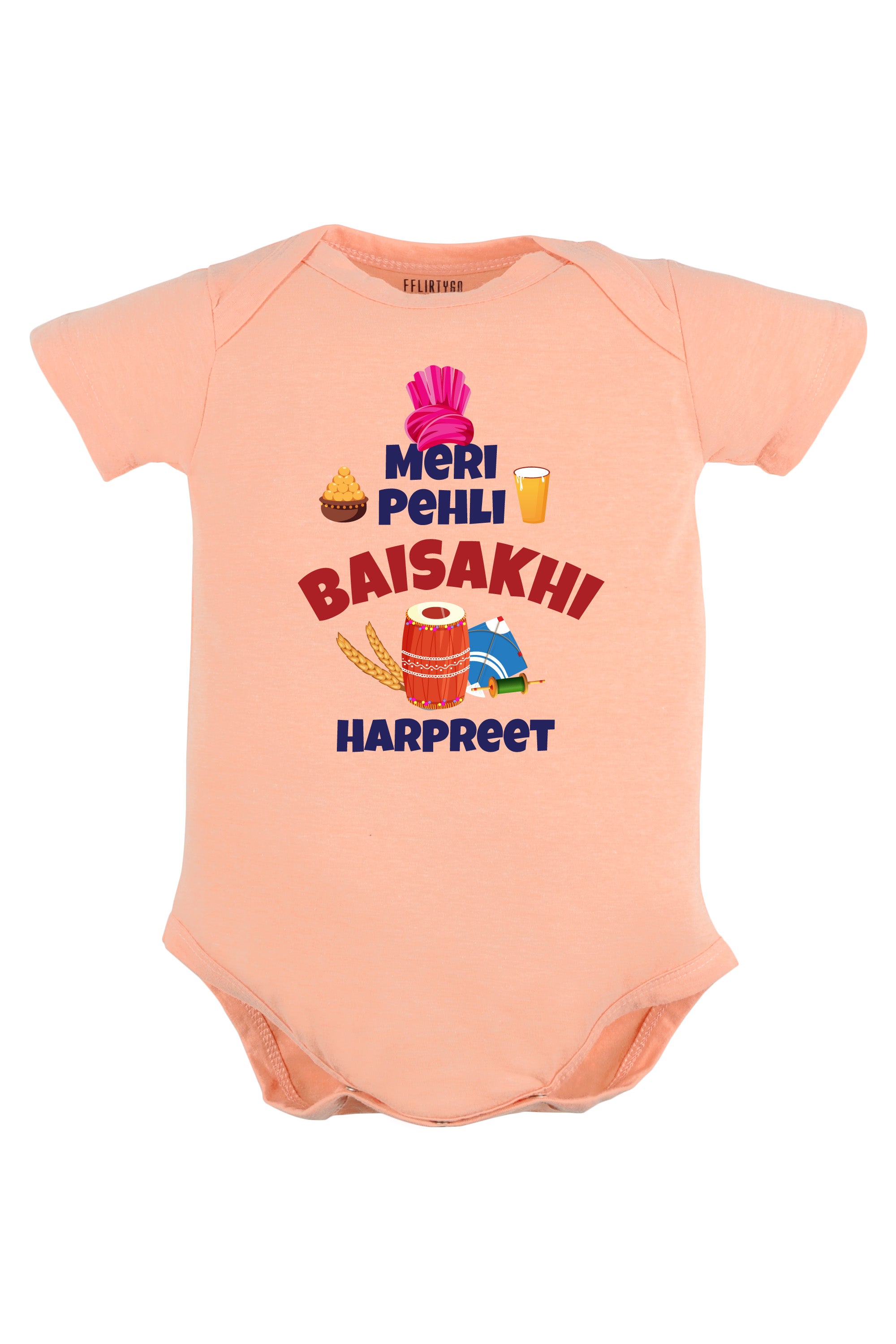 Meri Pehli Baisakhi Baby Romper | Onesies w/ Custom Name