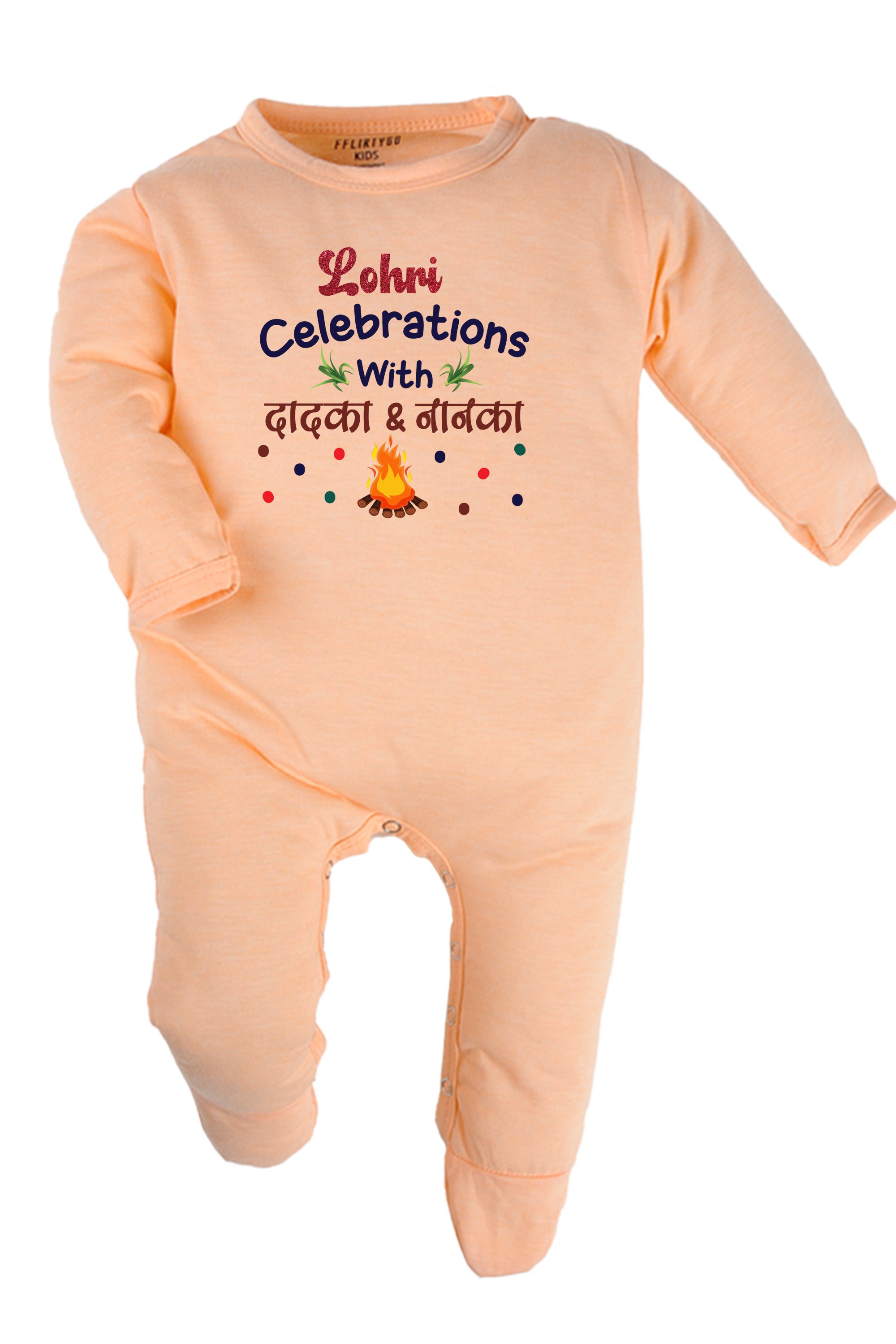 Lohri Celebrations With Dadka & Nanka (Hindi) Baby Romper | Onesies