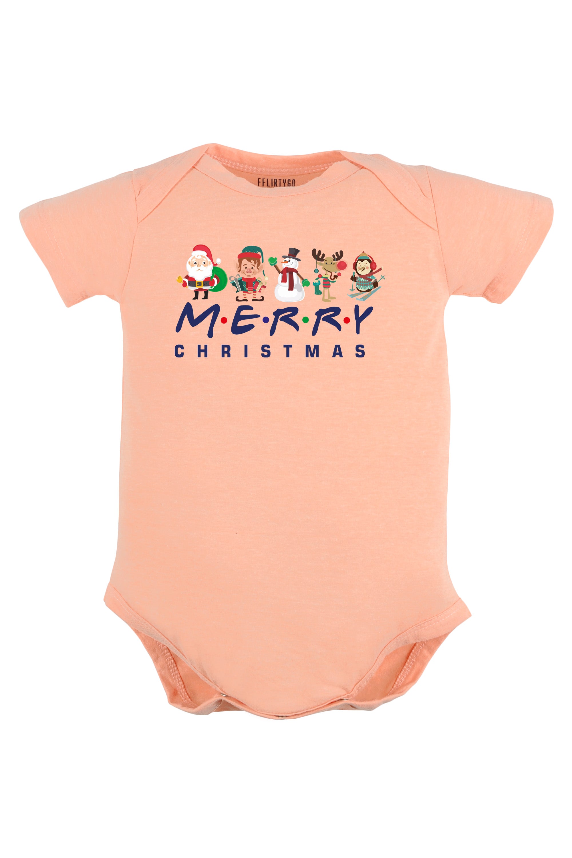 Merry Christmas with Christmas Characters Baby Romper | Onesies