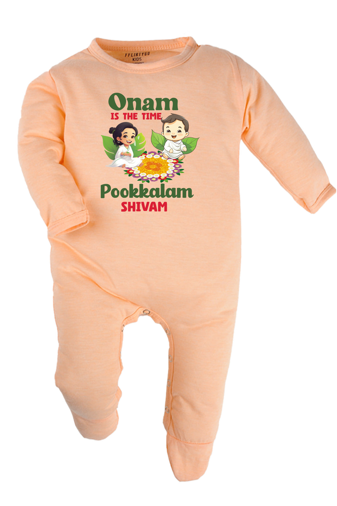 Onam Is The Time Pookkalam Baby Romper | Onesies w/ Custom Name