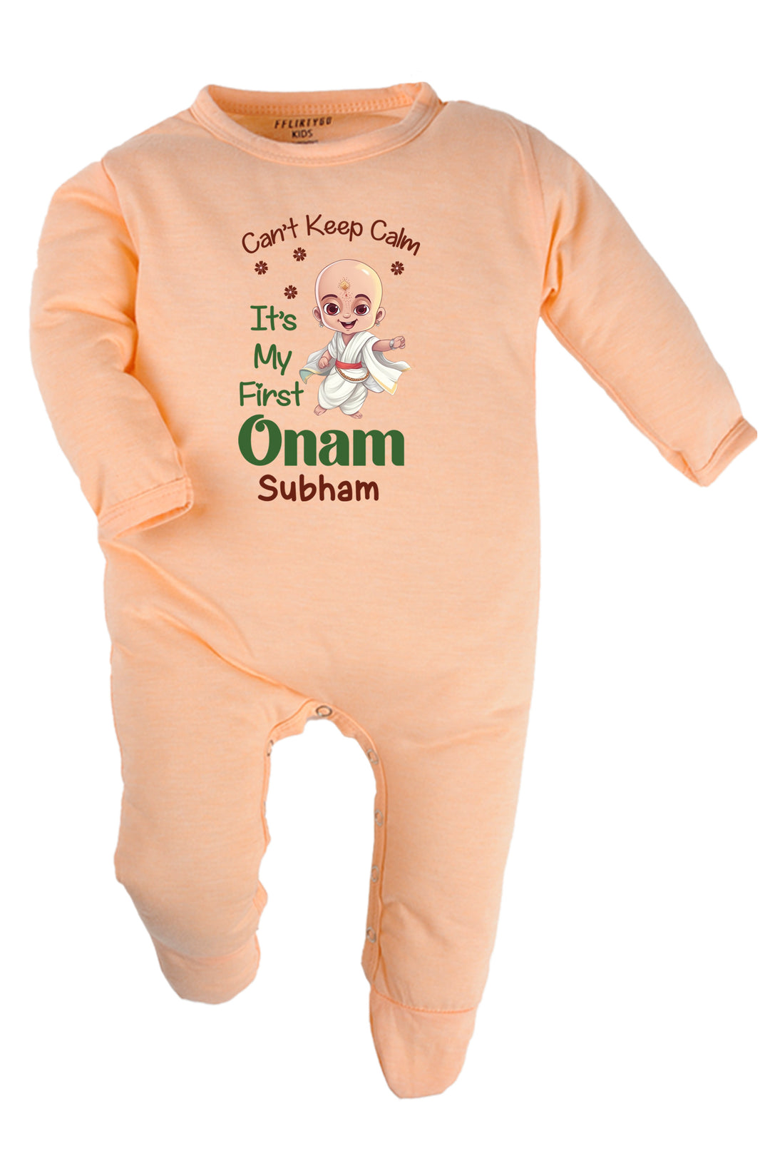 Can't Keep Calm It's My First Onam Baby Romper | Onesies w/ Custom Name