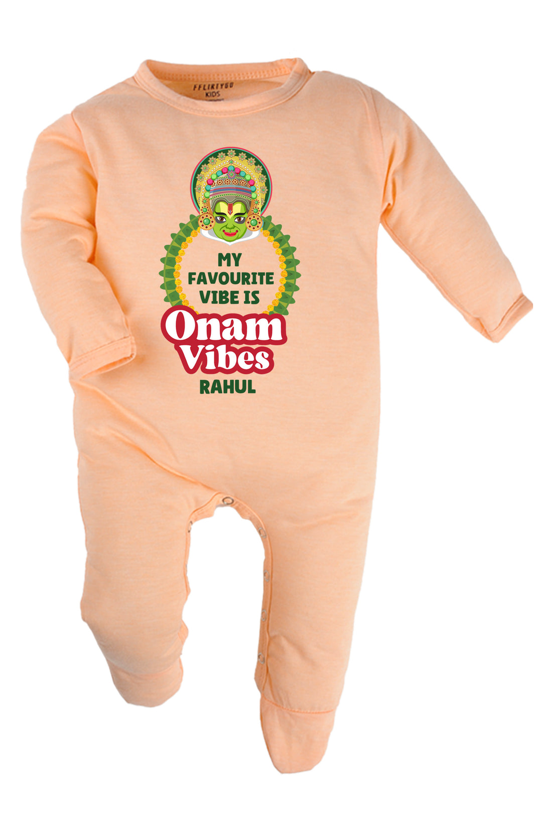 My Favourite Vibe Is Onam Vibes Baby Romper | Onesies w/ Custom Name