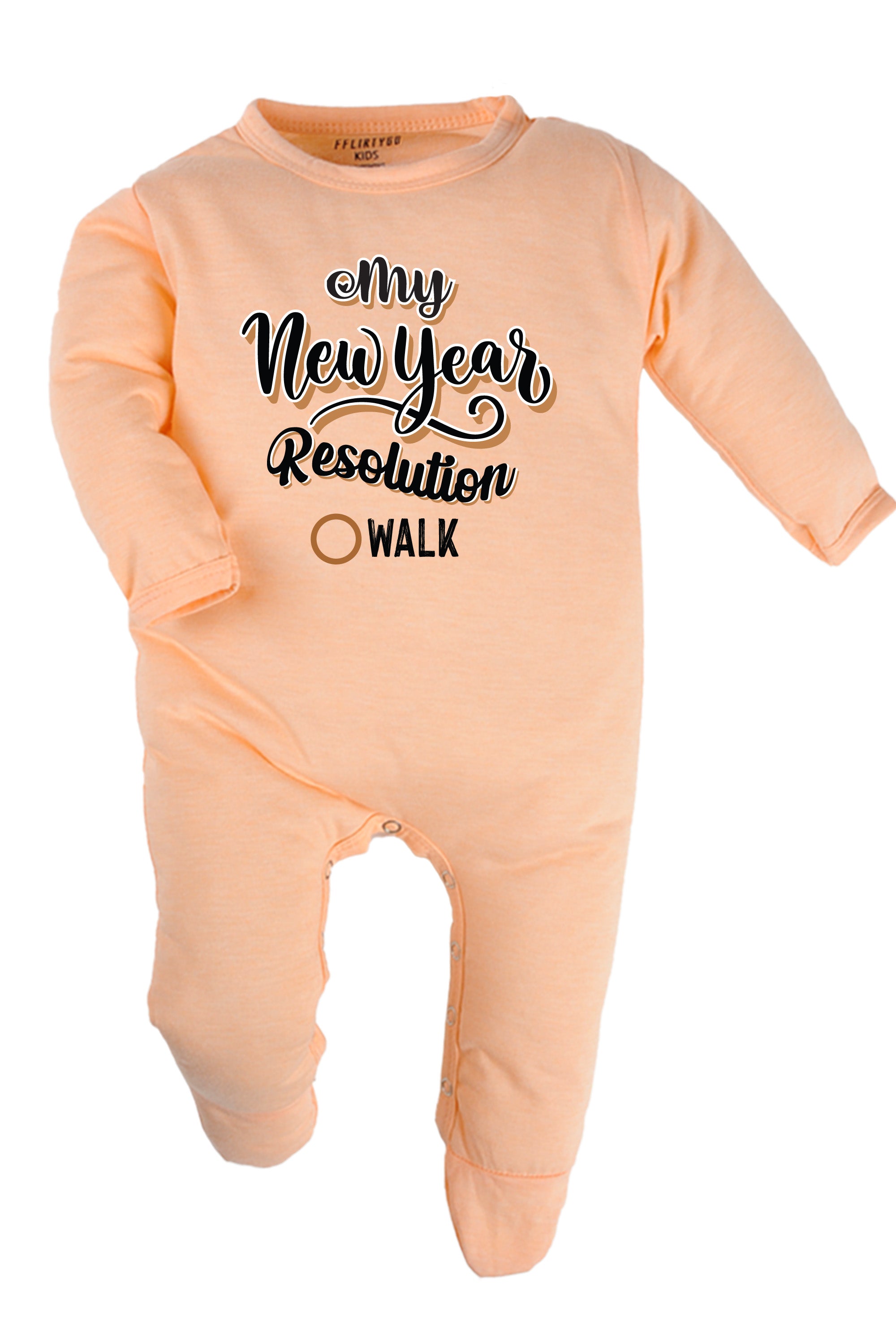 My New Year Resolution Walk Baby Romper | Onesies