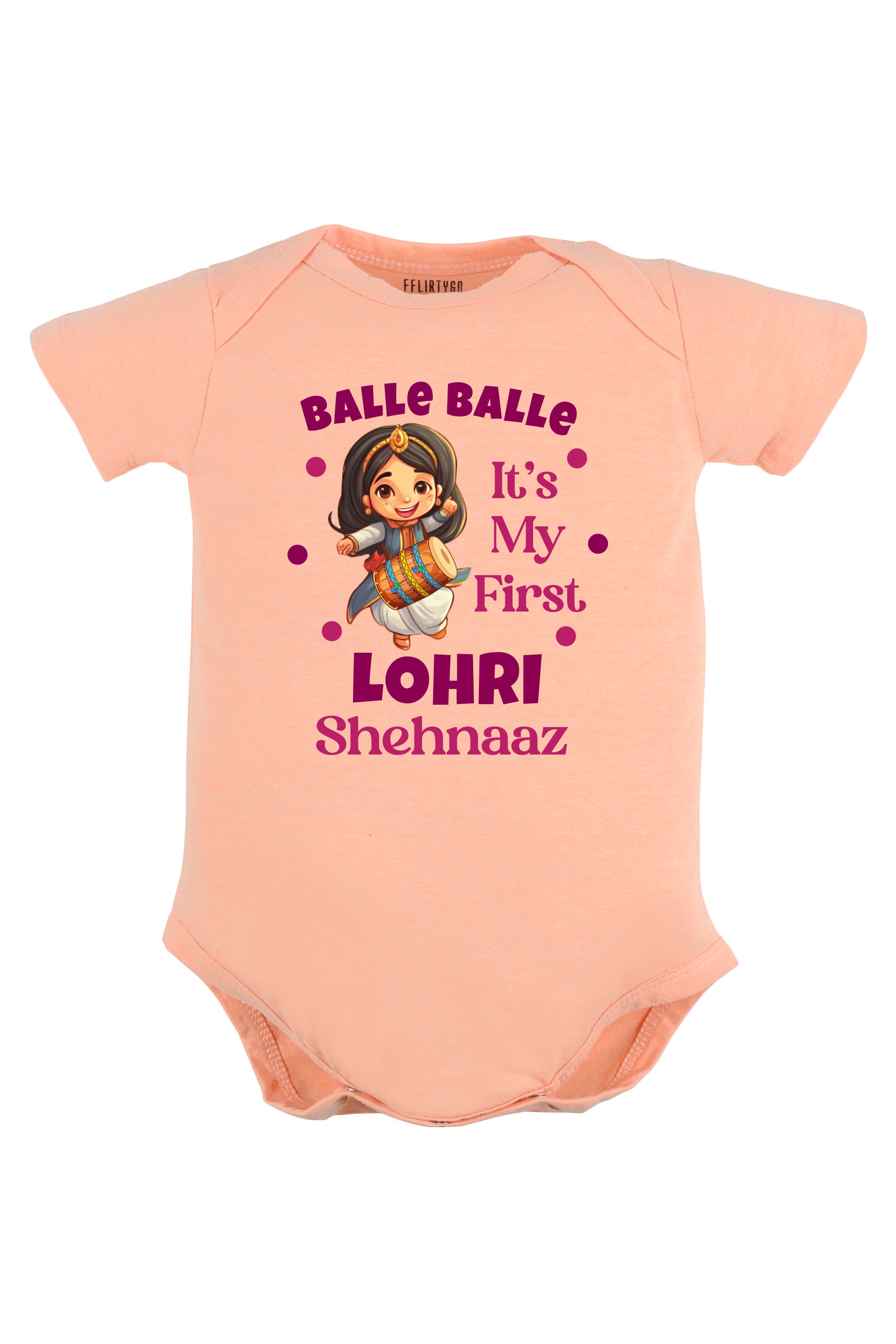 Balle Balle It's My First Lohri Baby Romper | Onesies w/ Custom Name