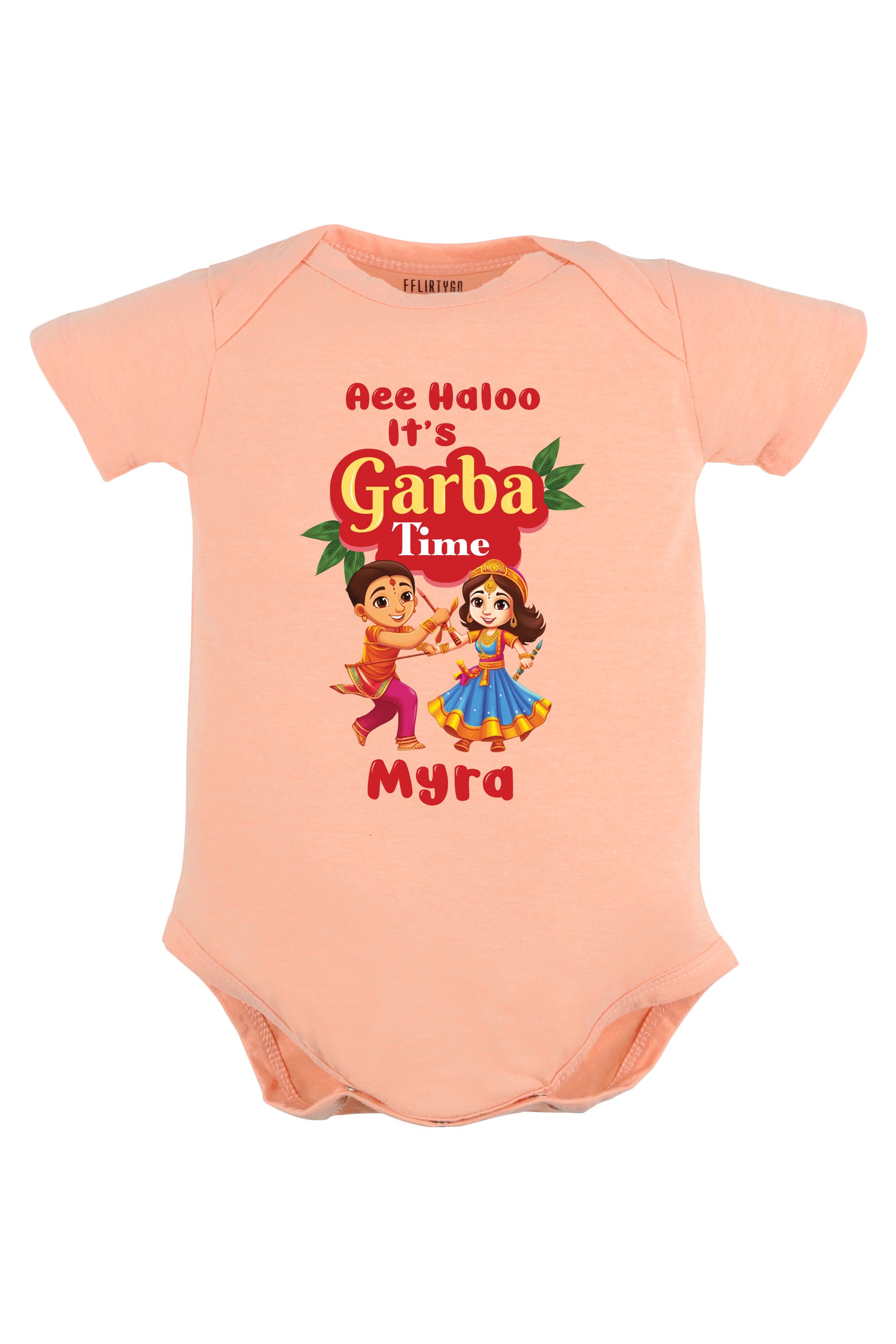 Aee Haloo It's Garba Time Baby Romper | Onesies w/ Custom Name