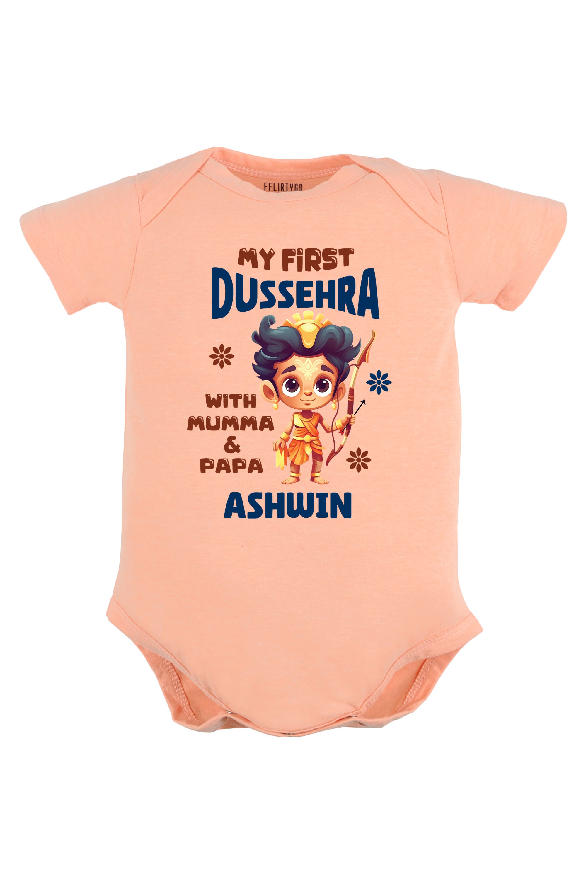 My First Dussehra With Mumma & Papa Baby Romper | Onesies w/ Custom Name