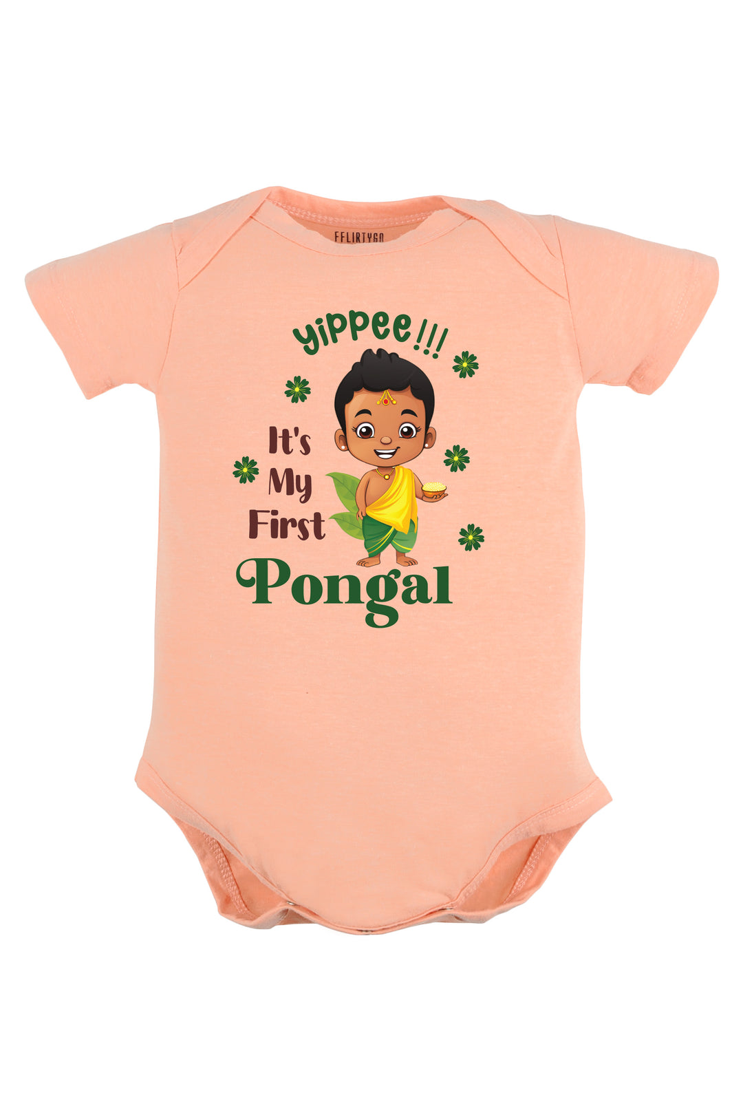 Yippee It's my first Pongal Baby Romper | Onesies w/ Custom Name