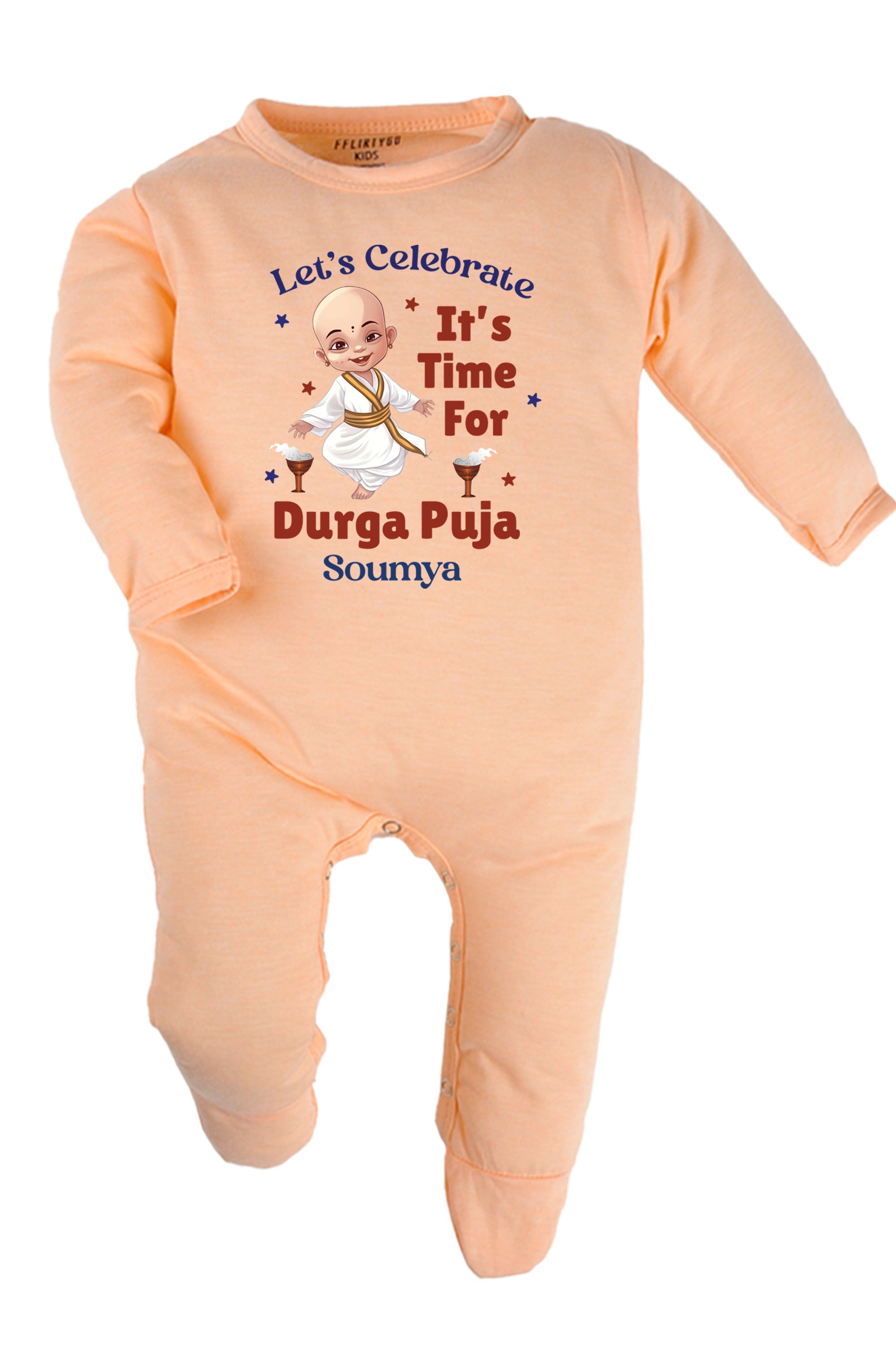 Let's Celebrate It's Time For Durga Puja Baby Romper | Onesies w/ Custom Name