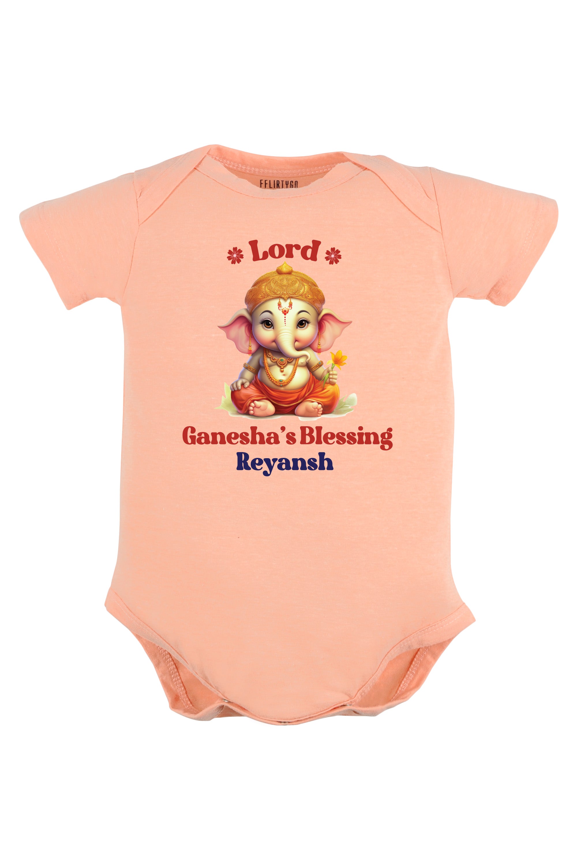 Lord Ganesha's Blessing Baby Romper | Onesies w/ Custom Name