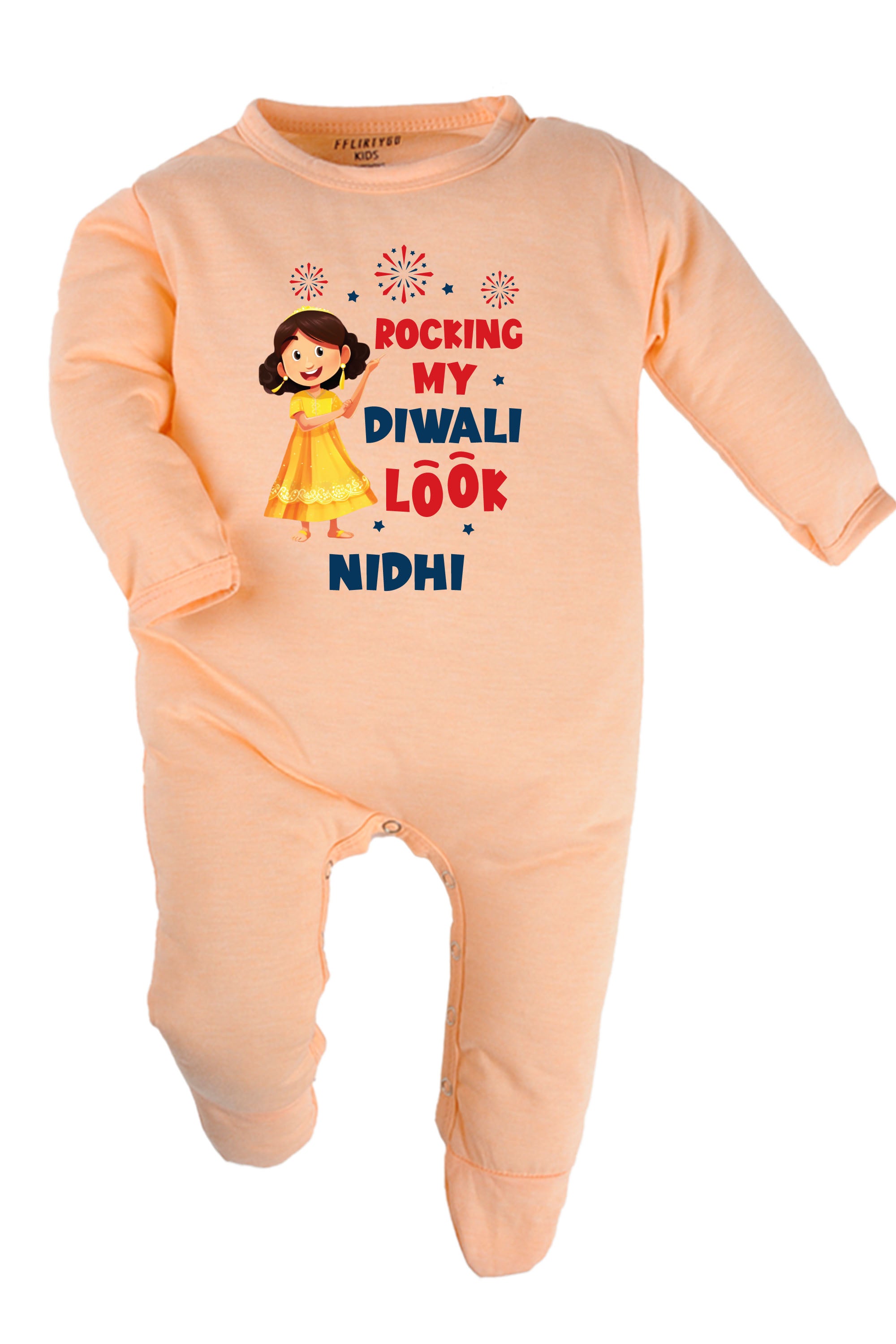 Rocking My Diwali Look Baby Romper | Onesies w/ Custom Name