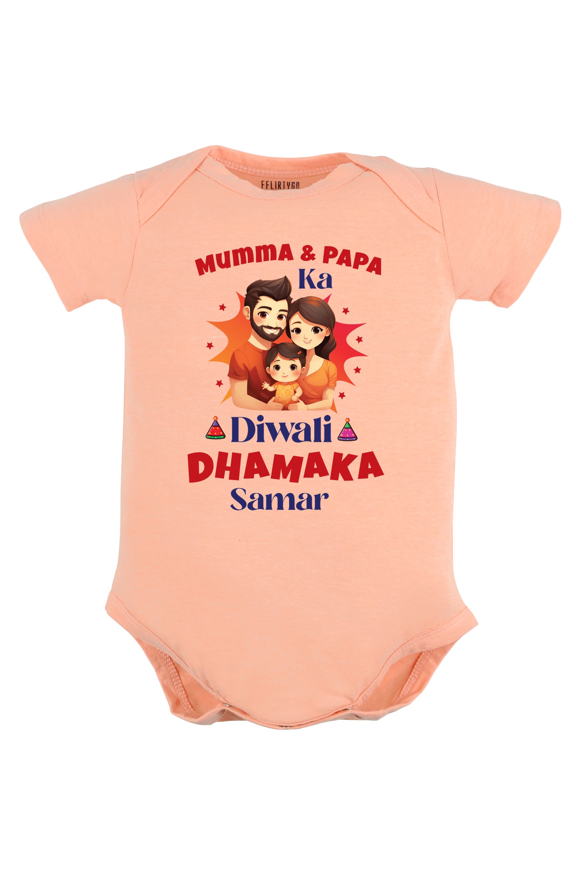 Mumma & Papa Ka Diwali Dhamaka Baby Romper | Onesies w/ Custom Name