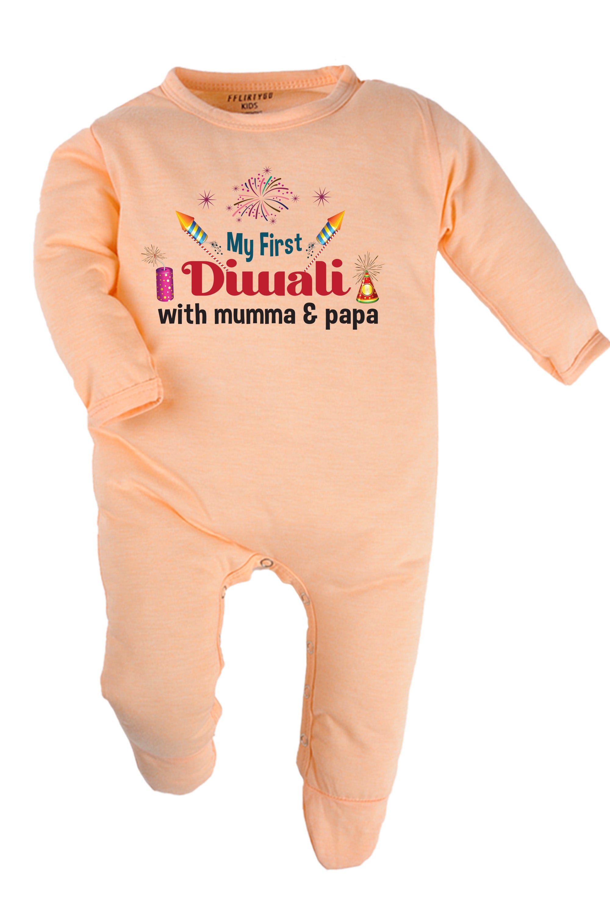 My First Diwali With Mumma & Papa Baby Romper | Onesies