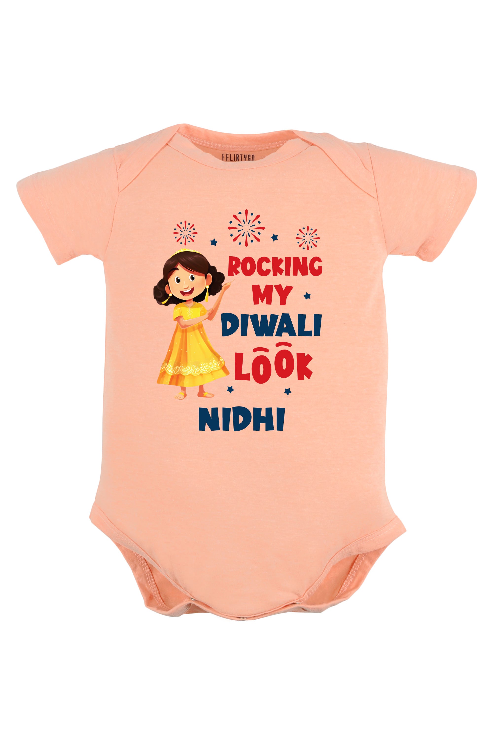 Rocking My Diwali Look Baby Romper | Onesies w/ Custom Name