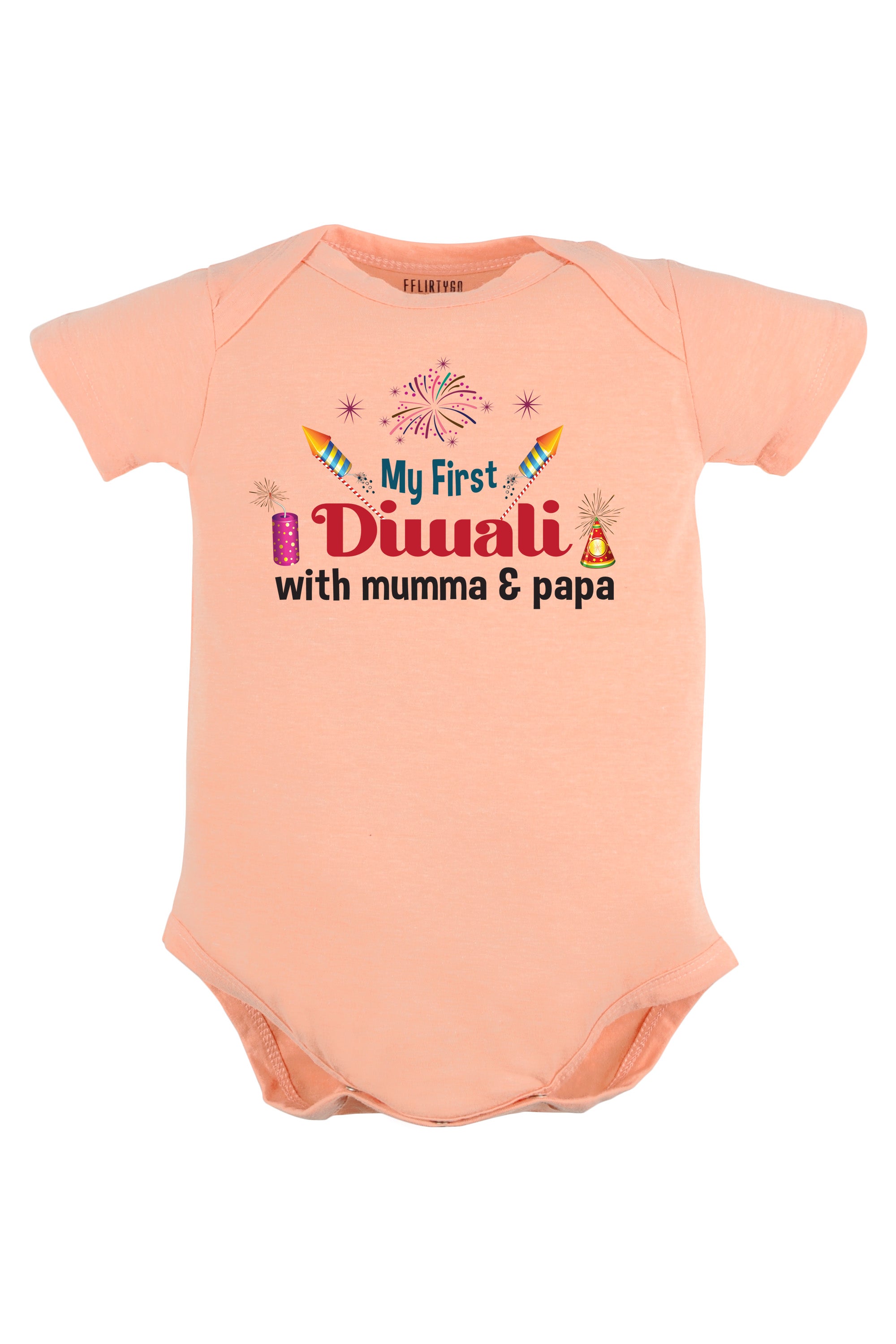 My First Diwali With Mumma & Papa Baby Romper | Onesies