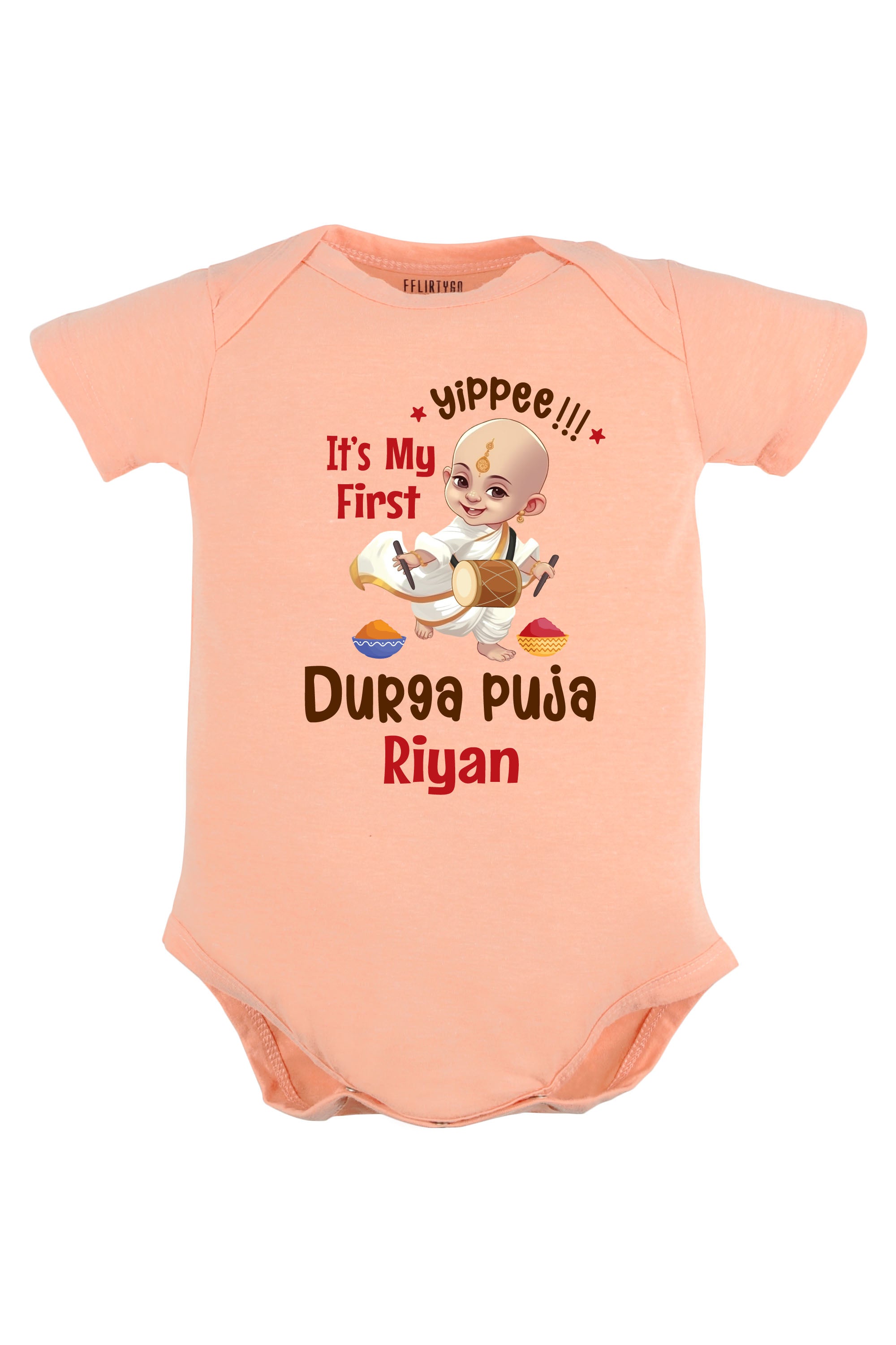 Yippee it's My First Durga Puja Baby Romper | Onesies w/ Custom Name