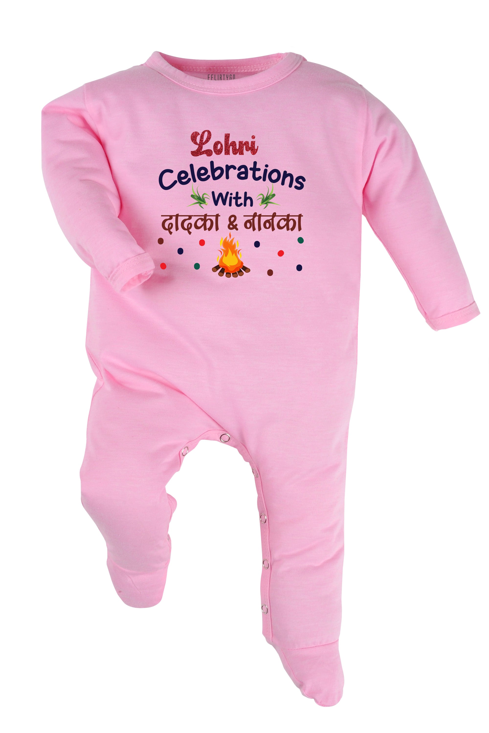 Lohri Celebrations With Dadka & Nanka (Hindi) Baby Romper | Onesies