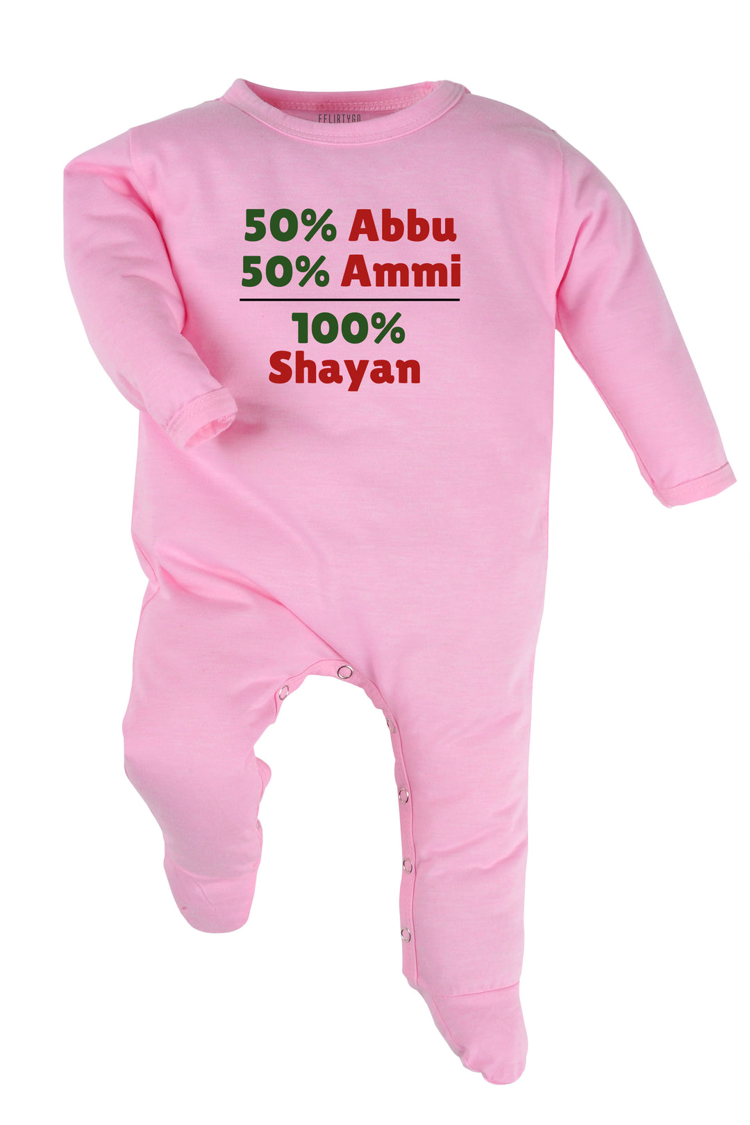 50 % Abbu 50% Ammi - 100% Baby Romper | Onesies w/ Custom Name