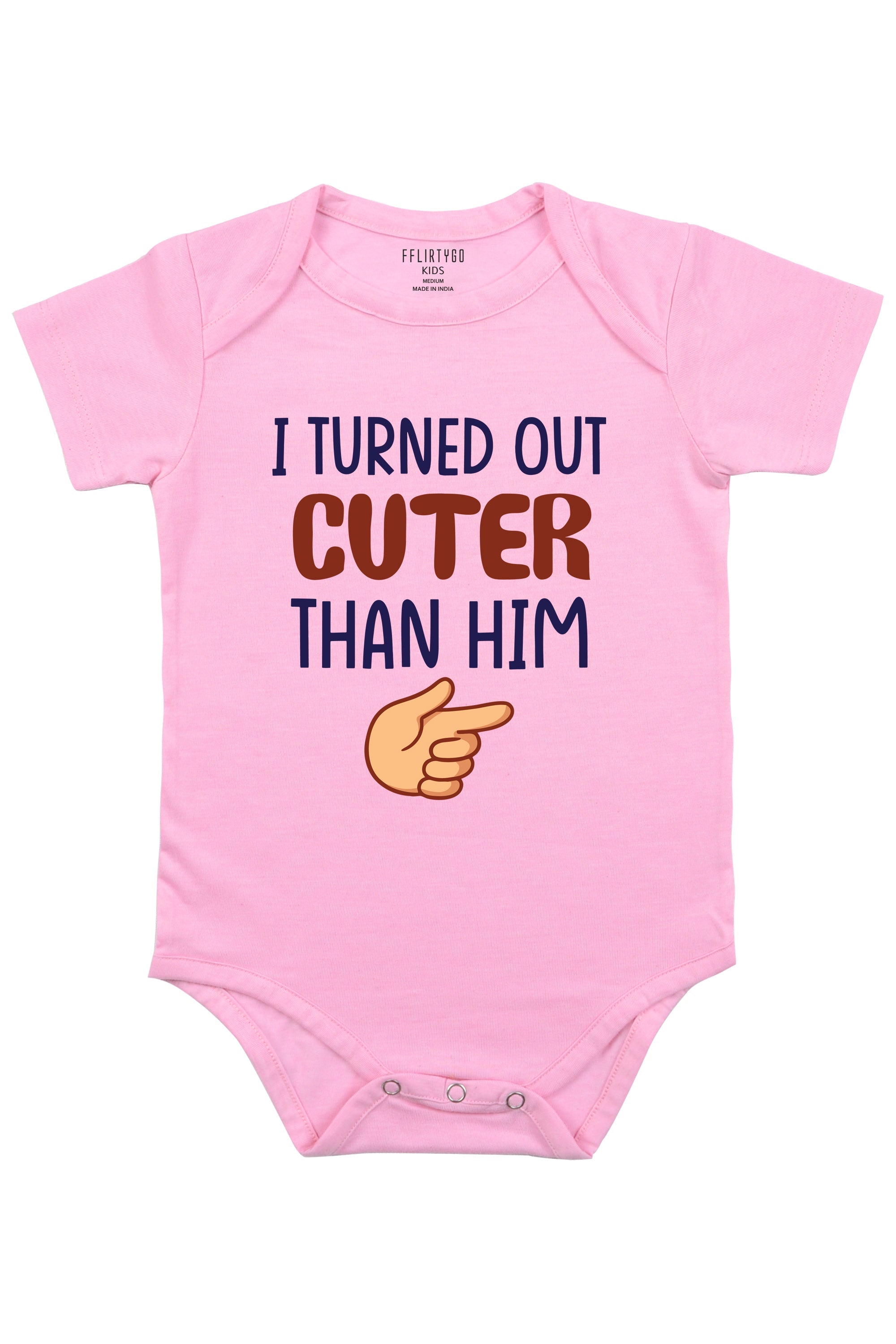 I Turned Out Cuter Than Him Baby Romper | Onesies