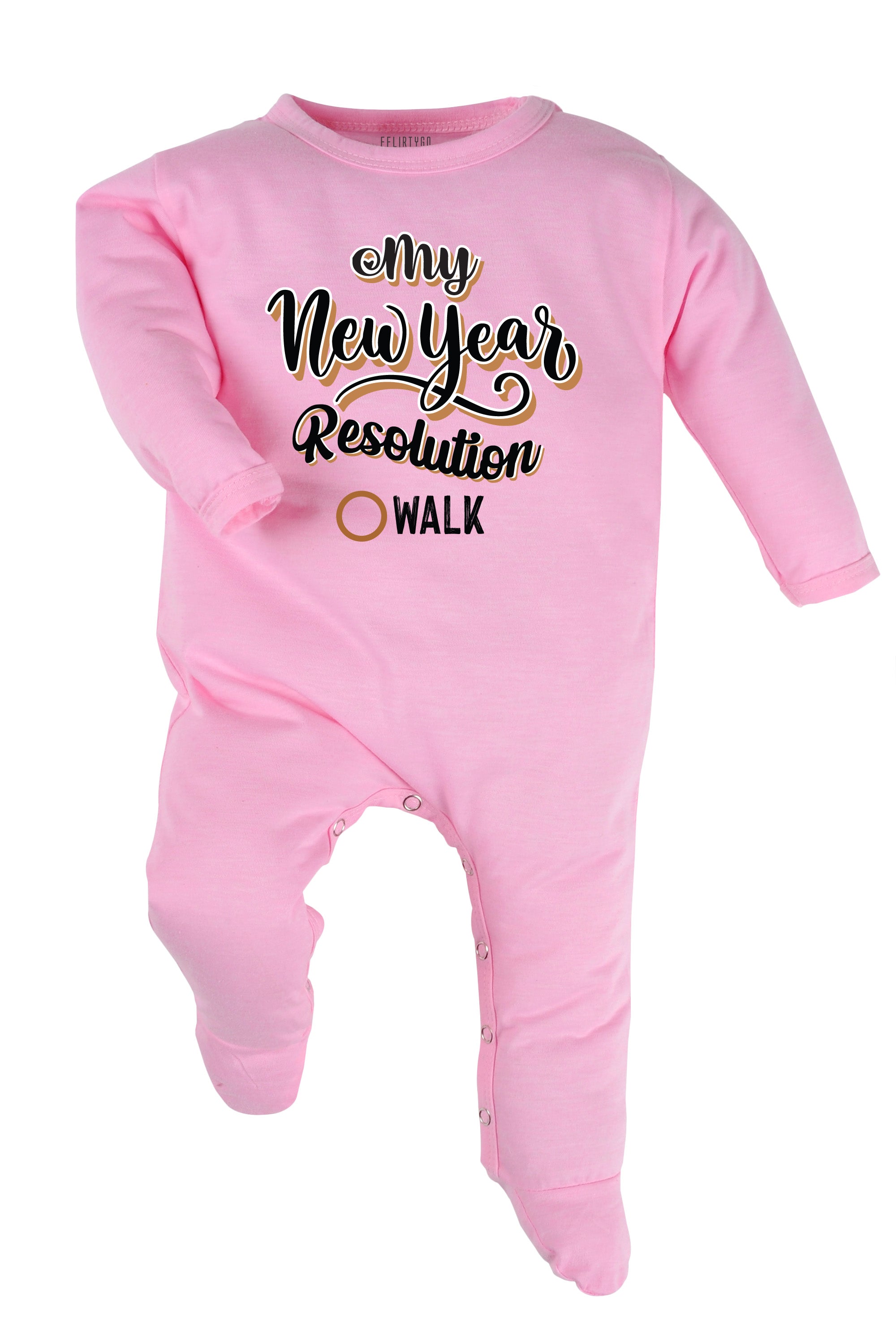 My New Year Resolution Walk Baby Romper | Onesies