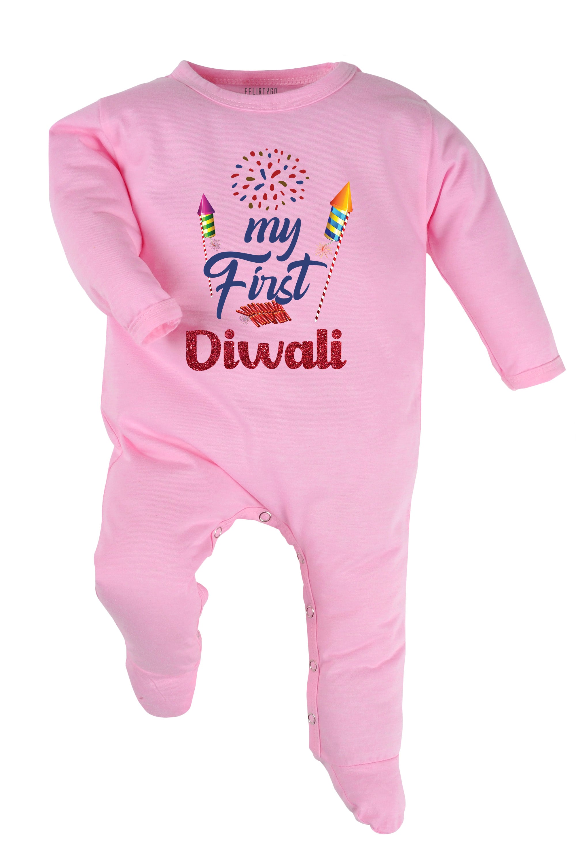 My First Diwali With Glitter Baby Romper | Onesies