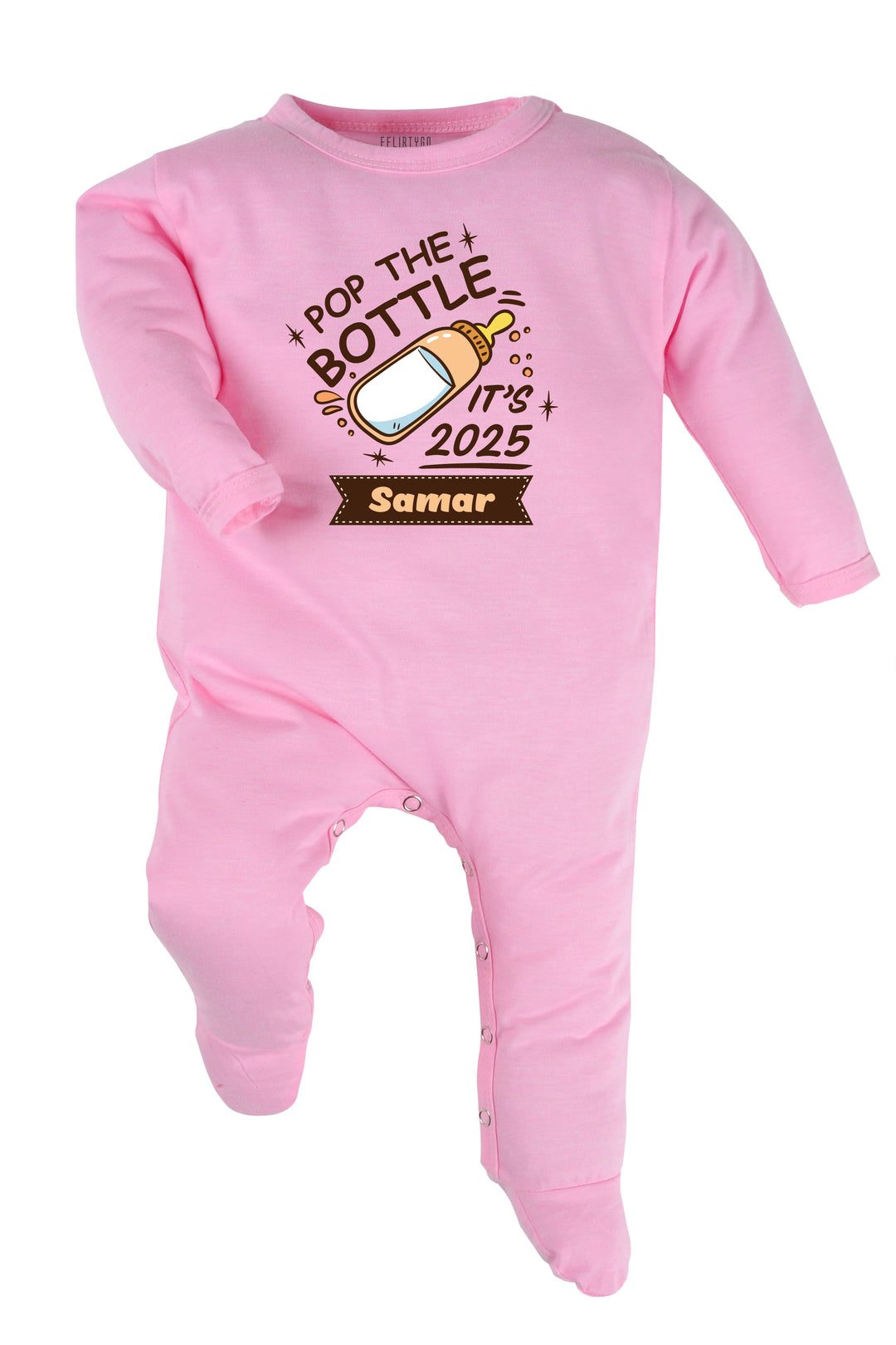 Pop The Bottles It's 2025 Baby Romper | Onesies w/ Custom Name