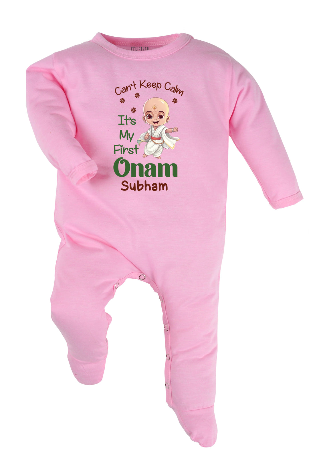 Can't Keep Calm It's My First Onam Baby Romper | Onesies w/ Custom Name