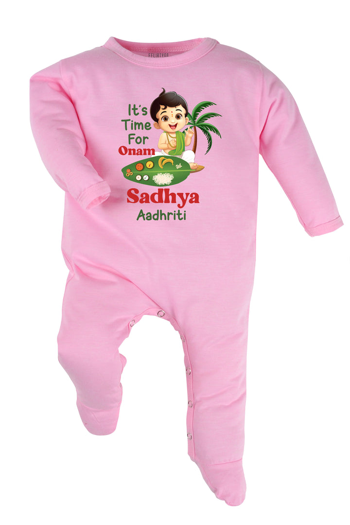 It's Time For Onam Sadhya Baby Romper | Onesies w/ Custom Name