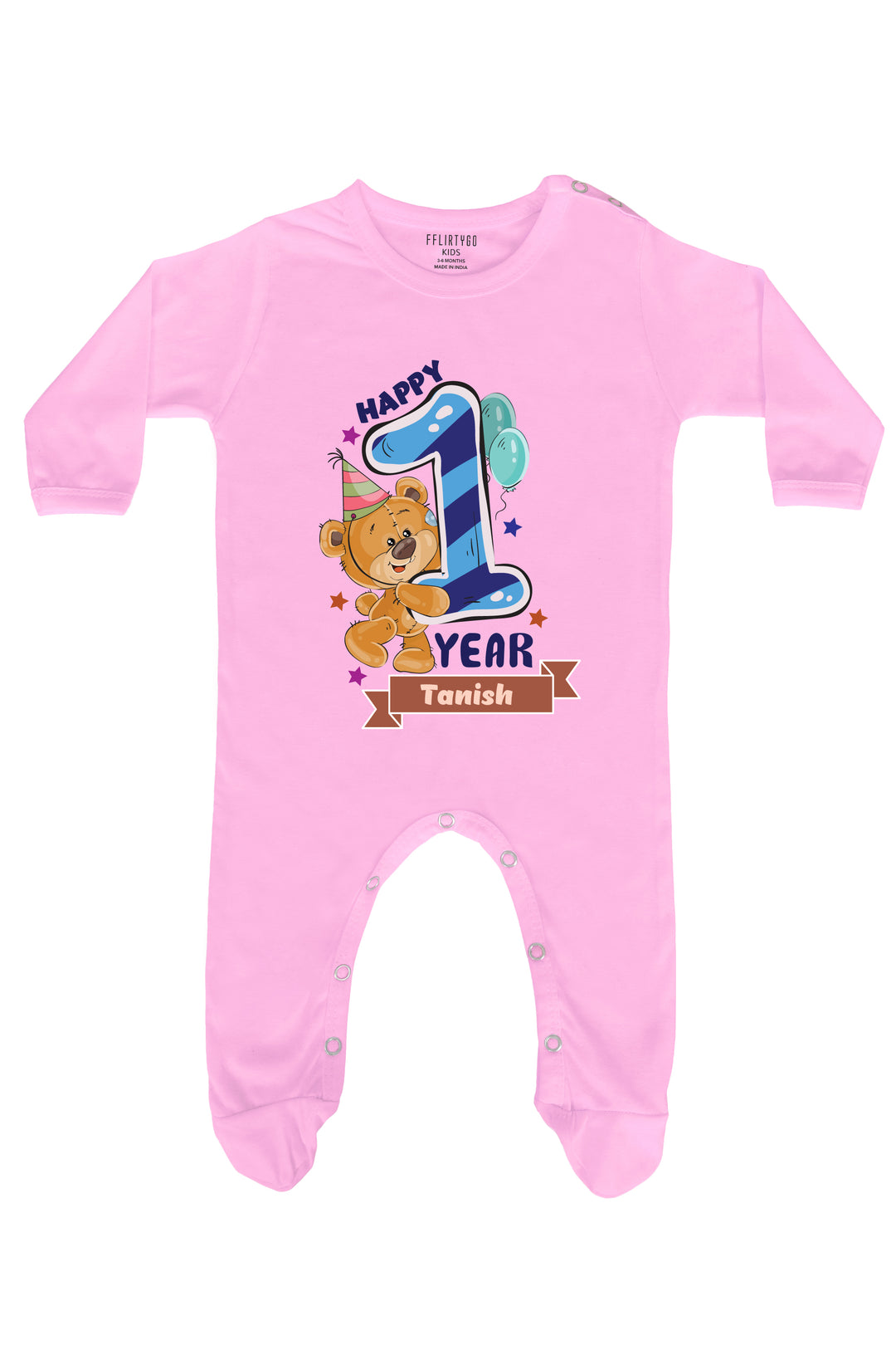 Happy One Year Milestone Baby Romper | Onesies w/ Custom Name