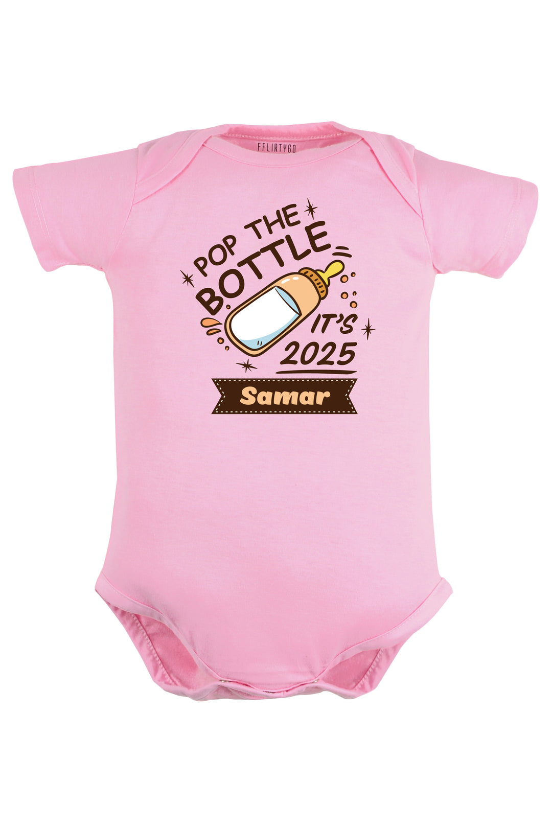 Pop The Bottles It's 2025 Baby Romper | Onesies w/ Custom Name