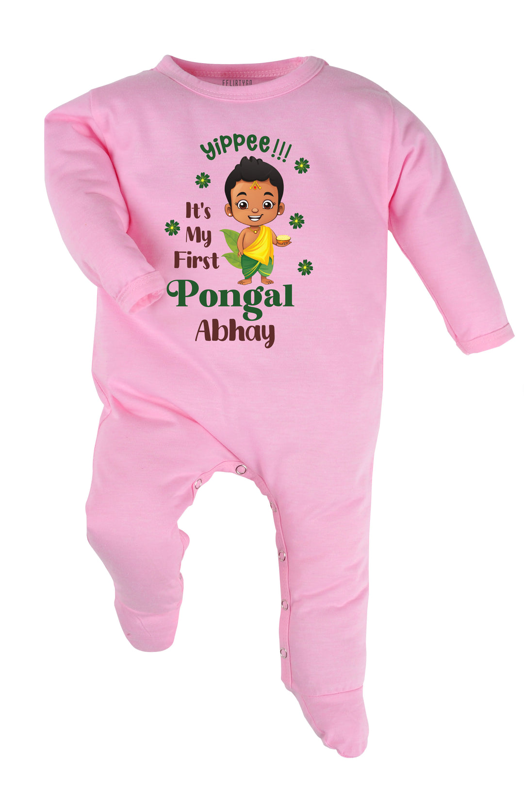 Yippee It's my first Pongal Baby Romper | Onesies w/ Custom Name