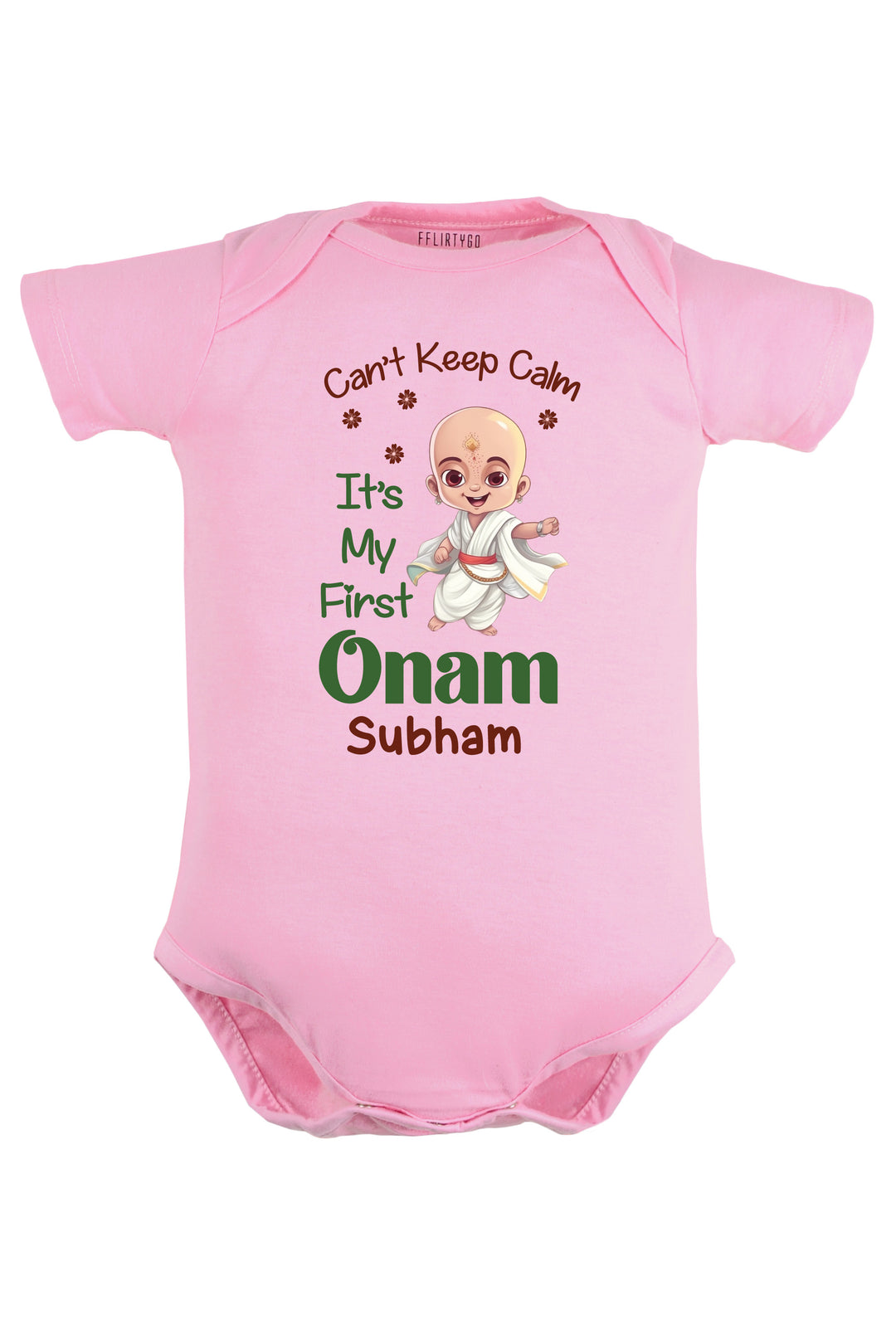 Can't Keep Calm It's My First Onam Baby Romper | Onesies w/ Custom Name