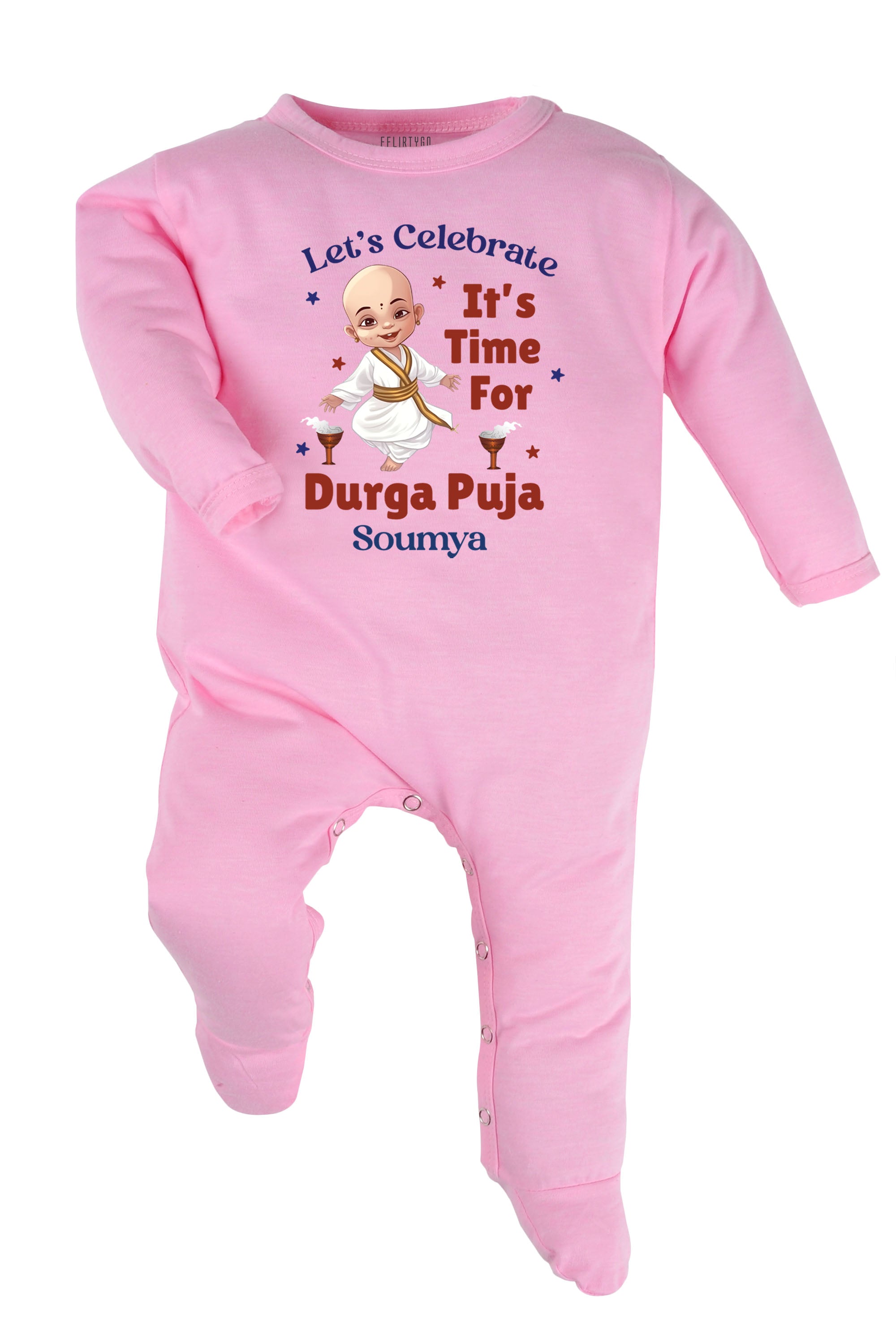 Let's Celebrate It's Time For Durga Puja Baby Romper | Onesies w/ Custom Name