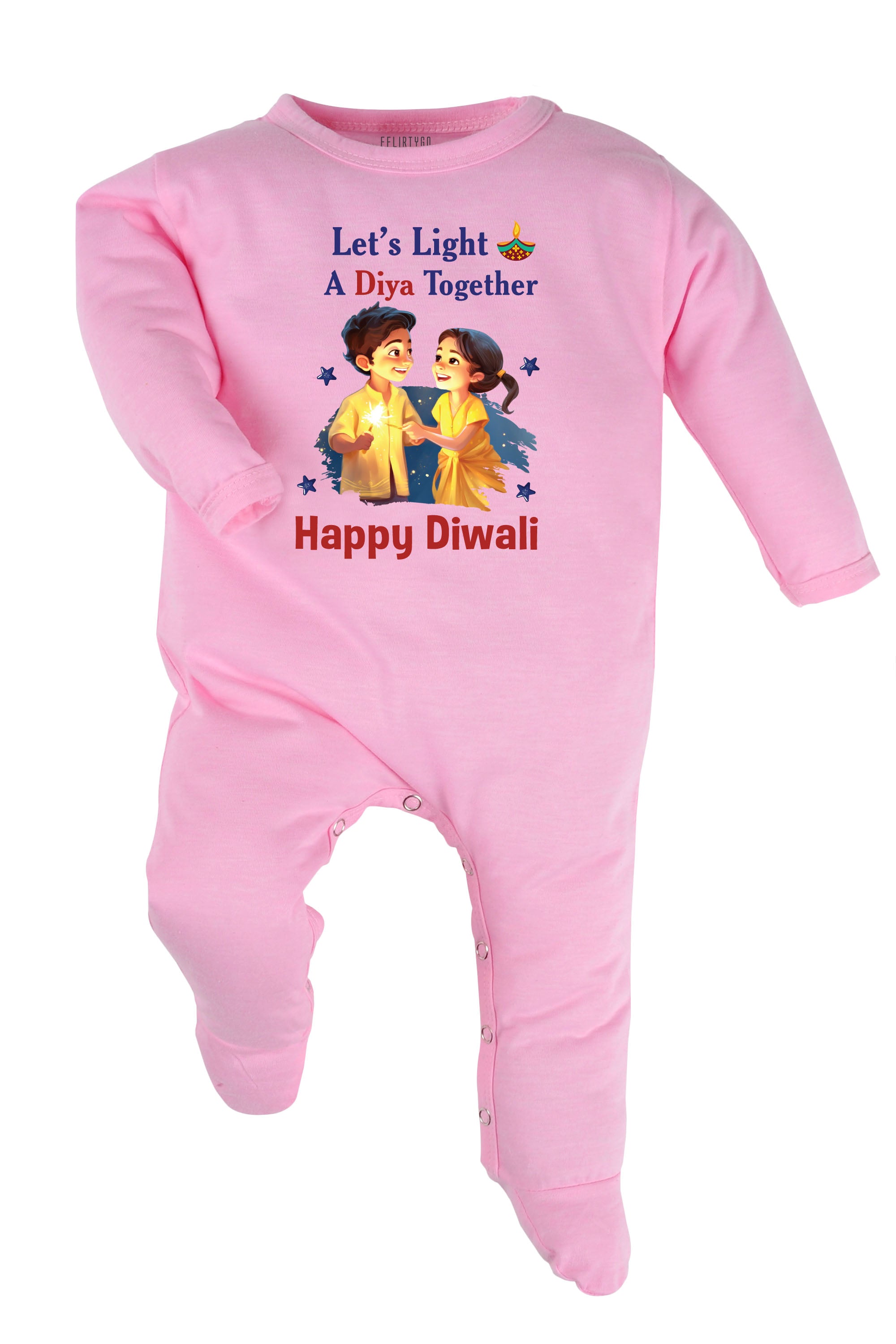 Let's Light A Diya Together Happy Diwali Baby Romper | Onesies