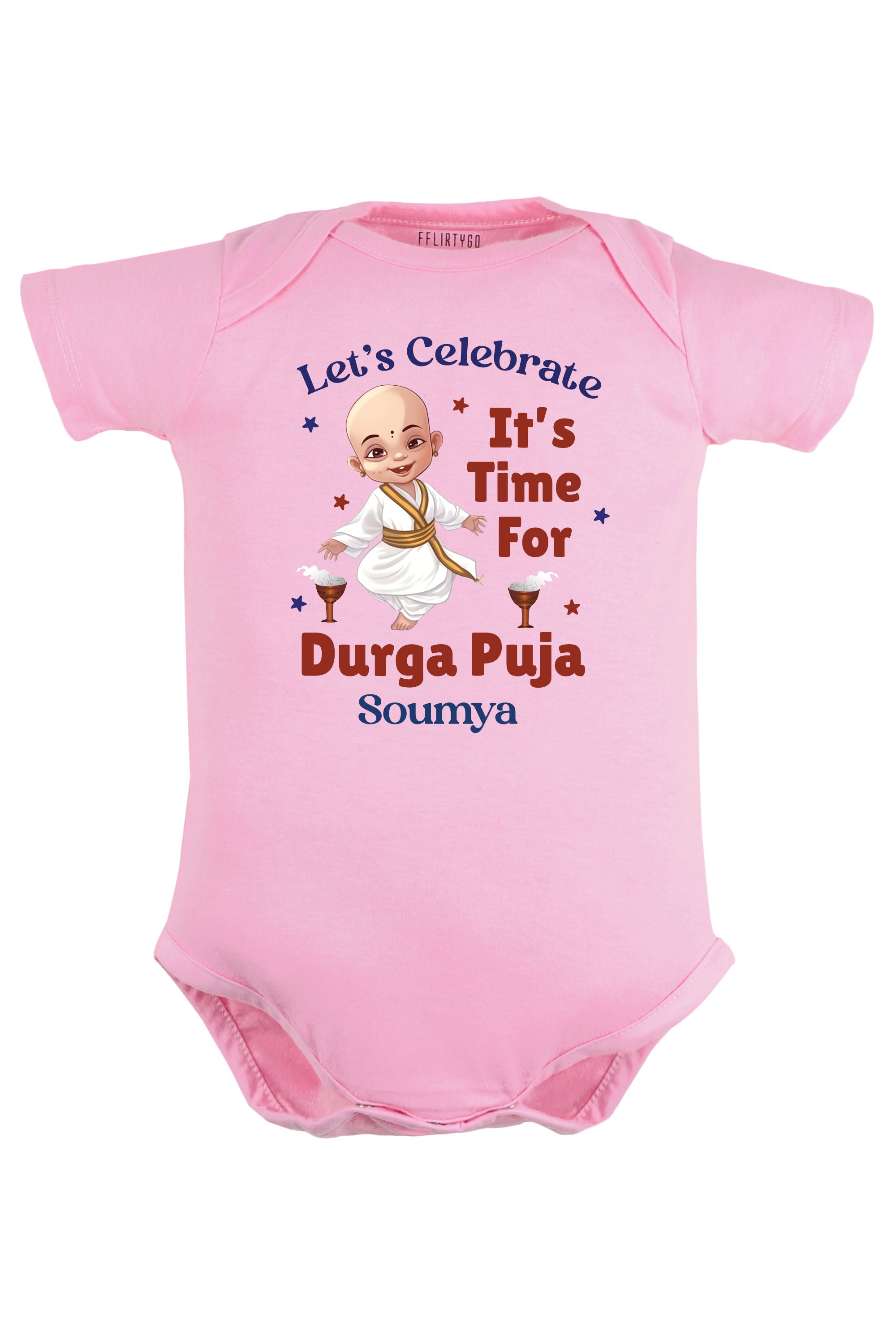 Let's Celebrate It's Time For Durga Puja Baby Romper | Onesies w/ Custom Name